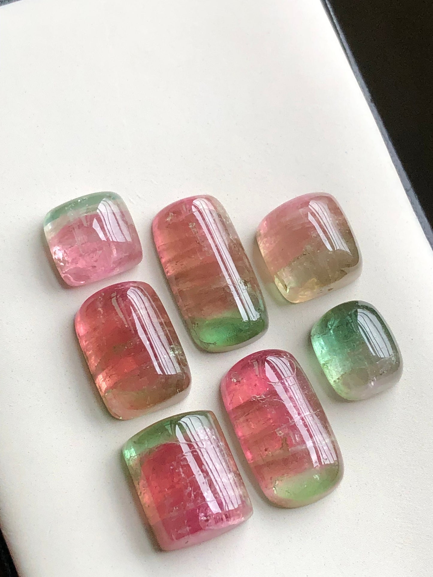 Watermelon tourmaline cabochon lot 72 carats flat back