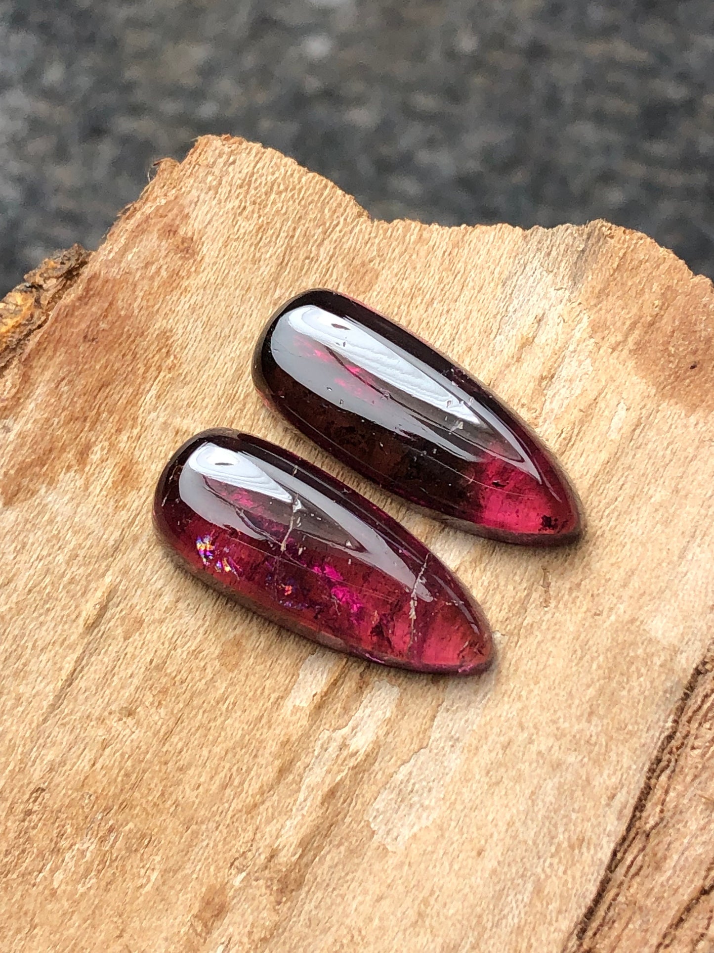 Red tourmaline tourmaline pair 16.60 carats