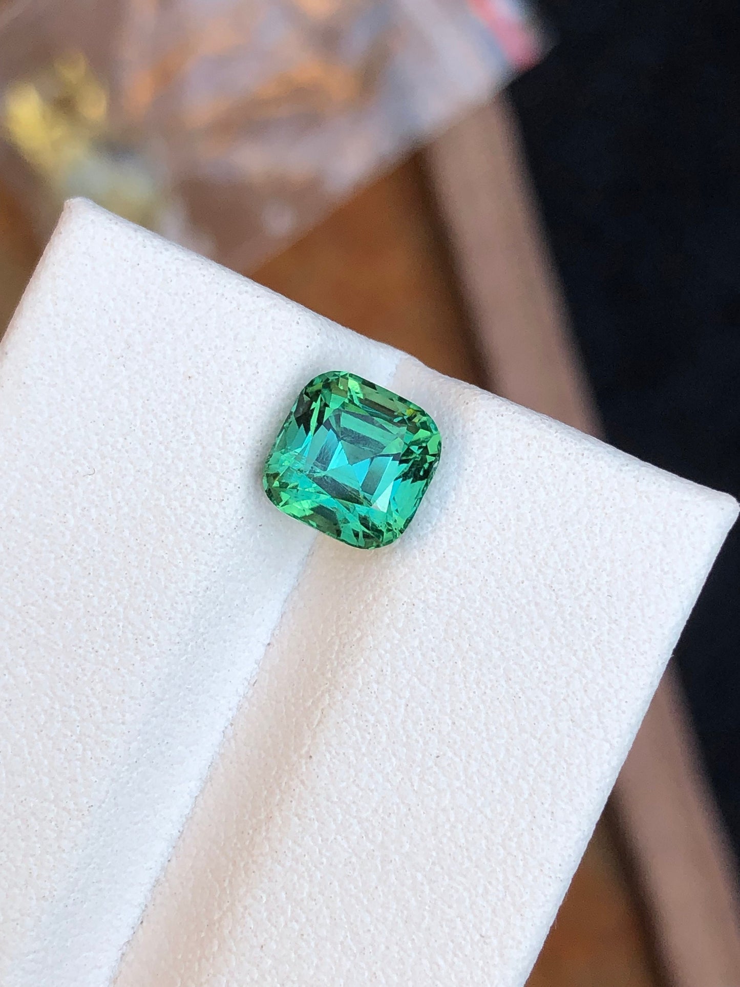 Bluish green tourmaline 2 carat