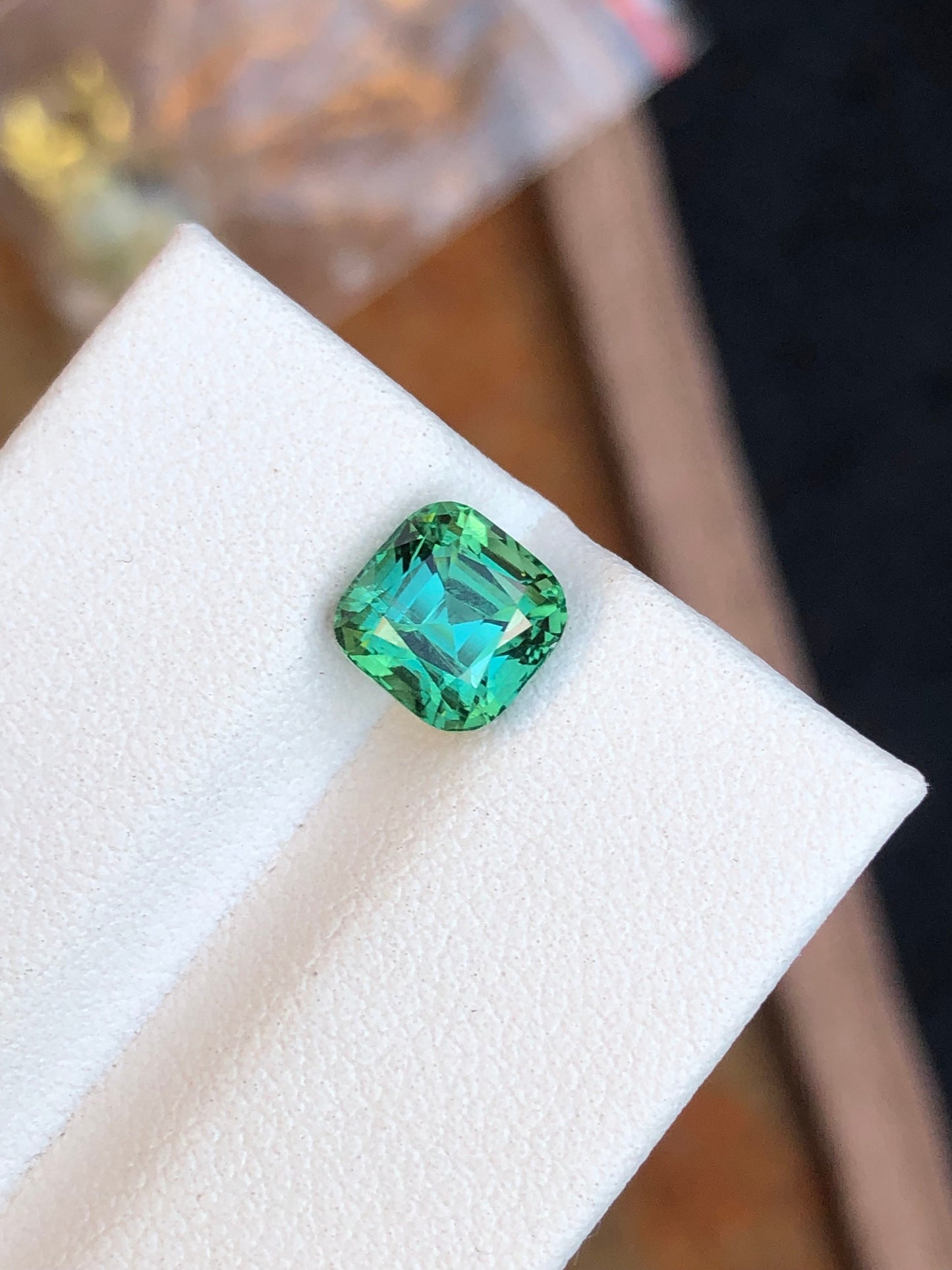 Bluish green tourmaline 2 carat