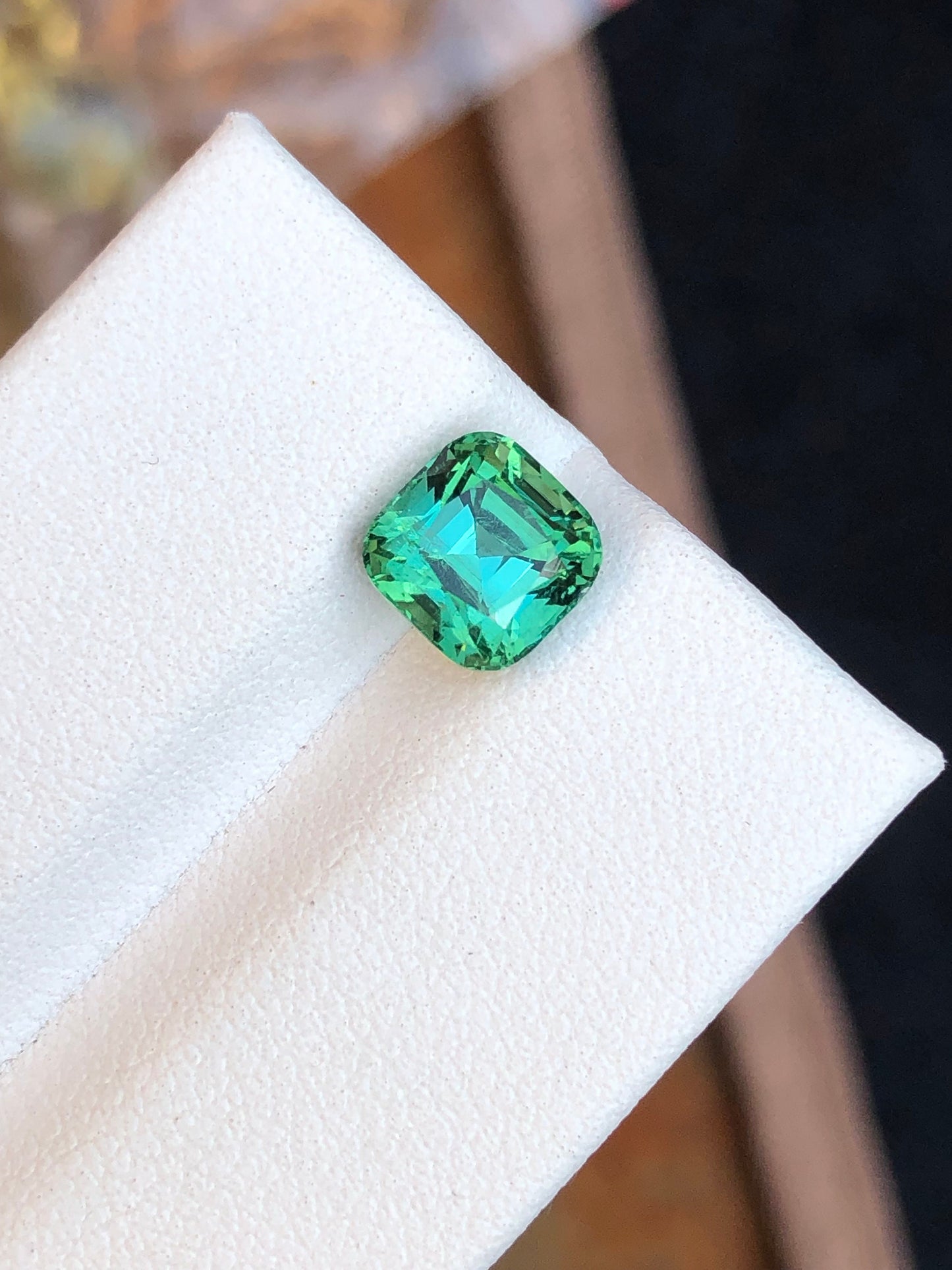 Bluish green tourmaline 2 carat