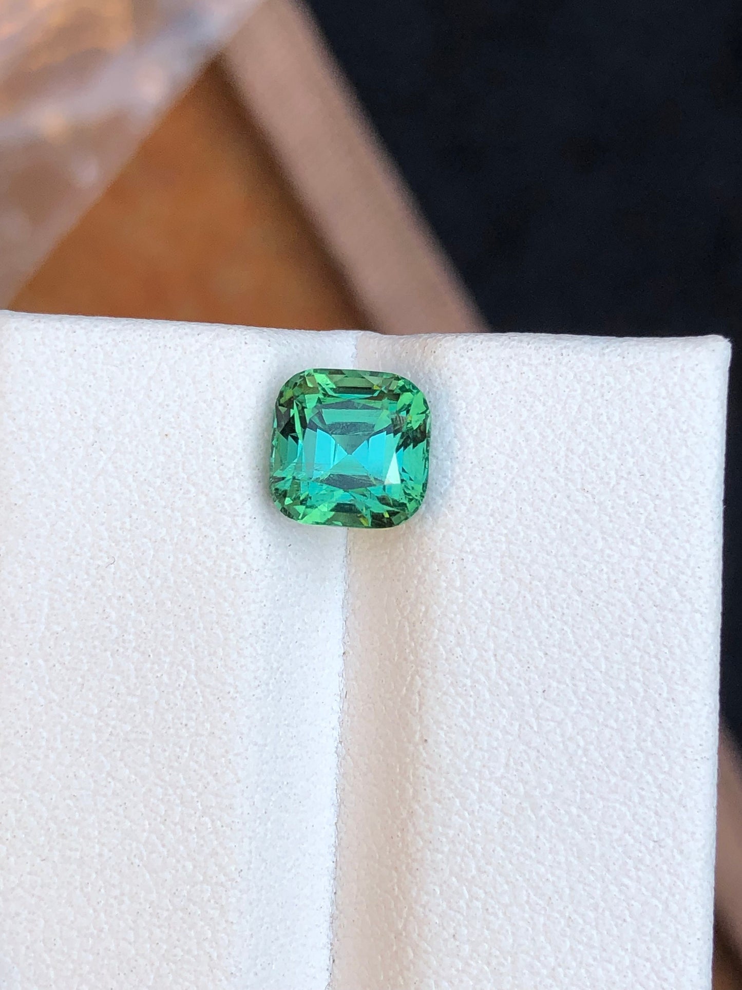 Bluish green tourmaline 2 carat