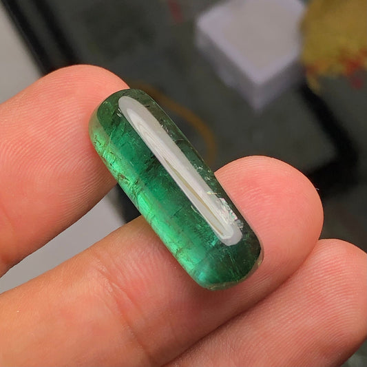 Green tourmaline cabochon 16 carat natural