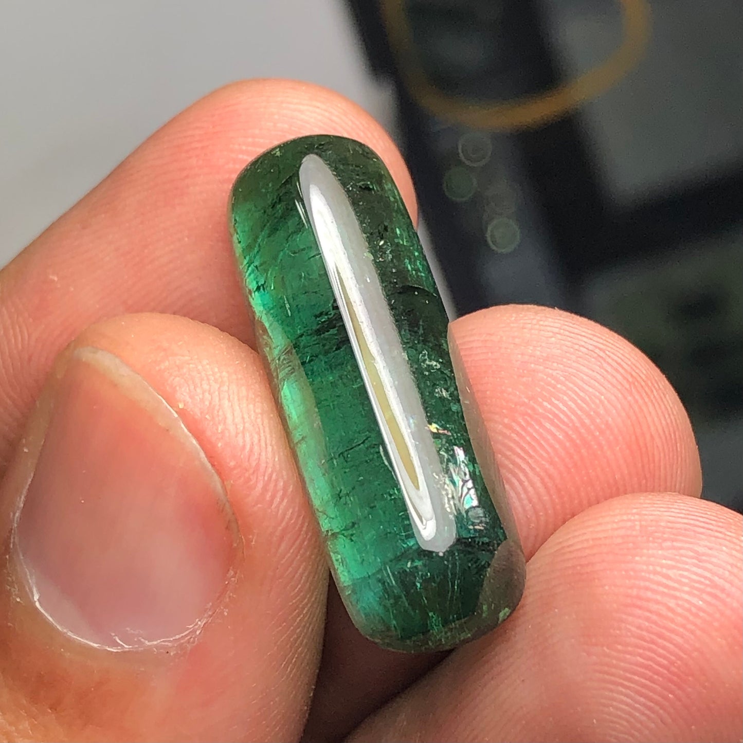 Green tourmaline cabochon 16 carat natural