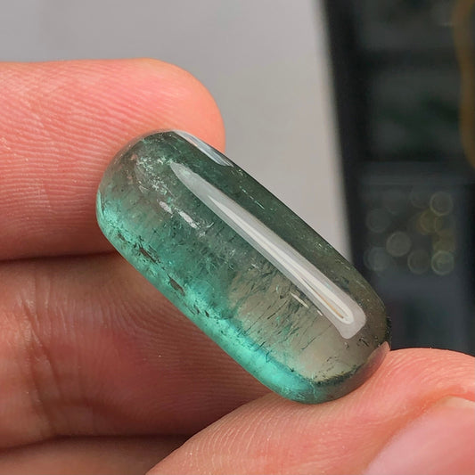 Blue tourmaline cabochon 17 carat origin Afghanistan