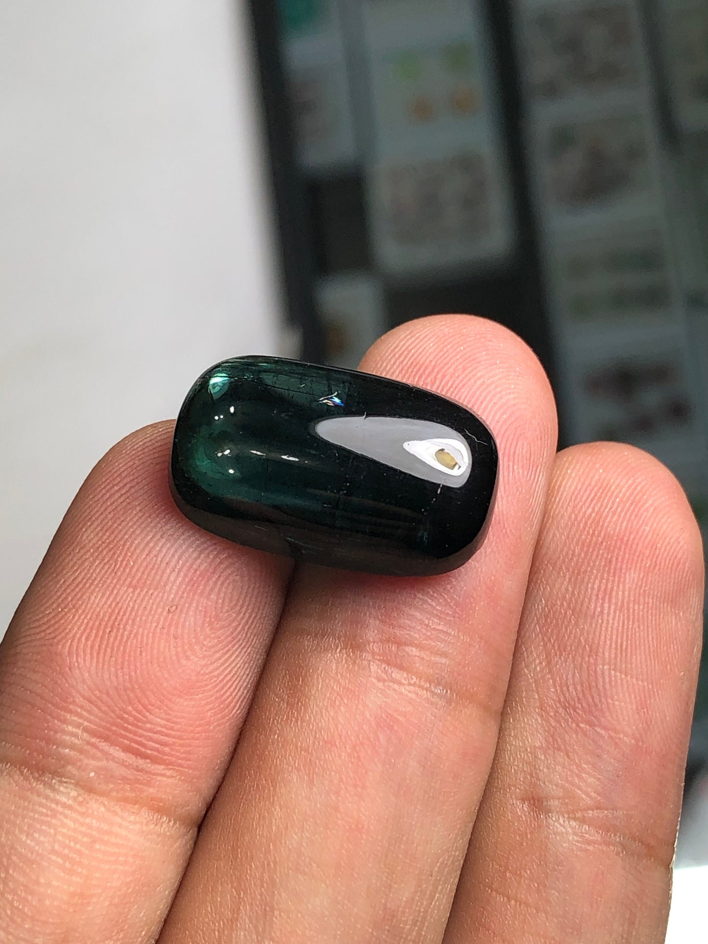 Dark blue tourmaline cabochon 18.50 carat