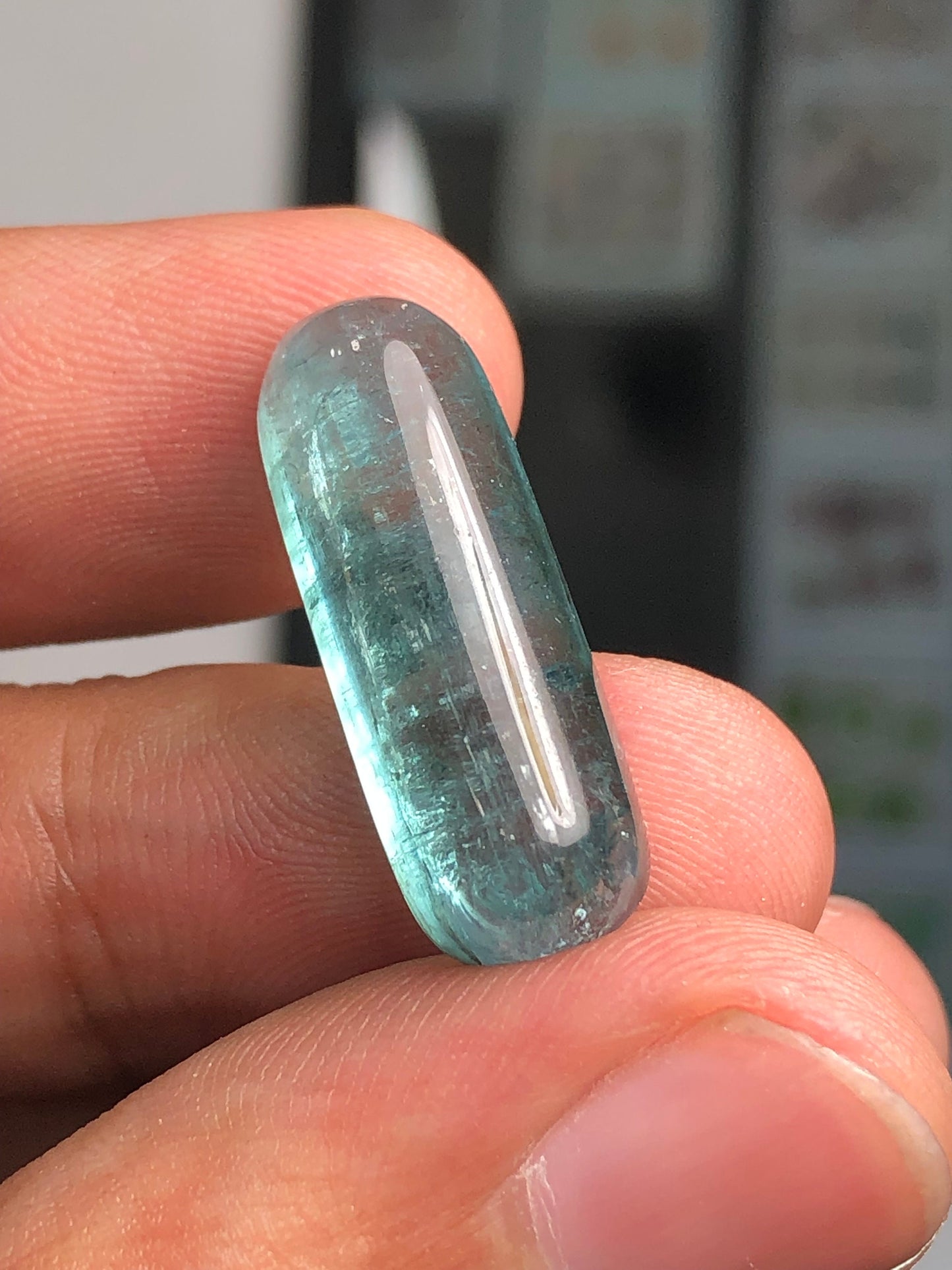 Blue tourmaline cabochon 14.60 carat