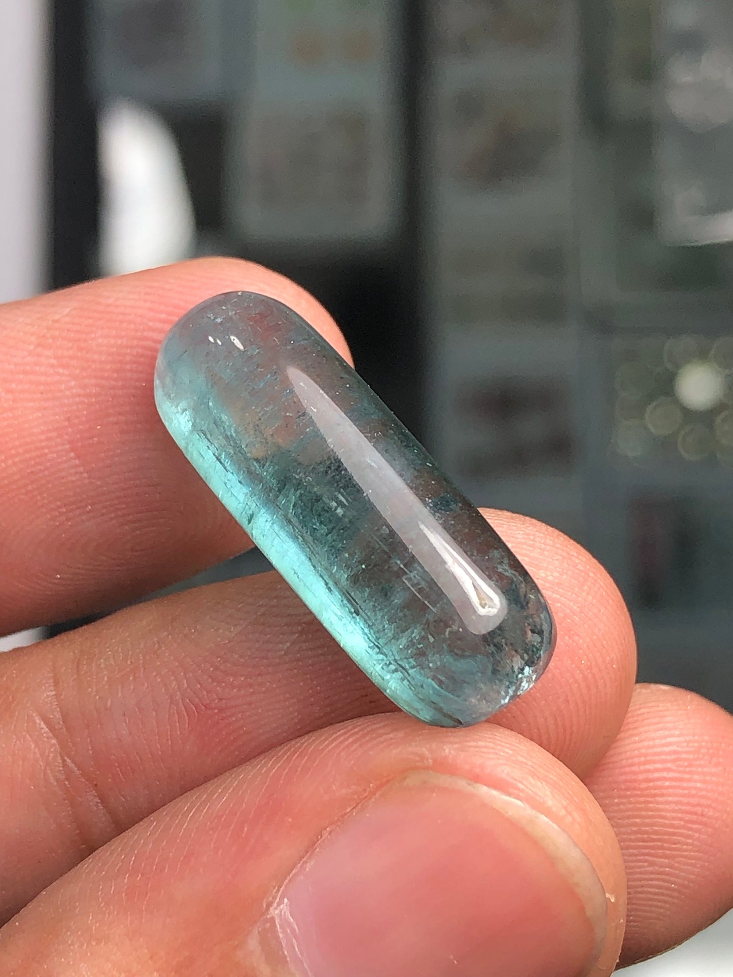 Blue tourmaline cabochon 14.60 carat