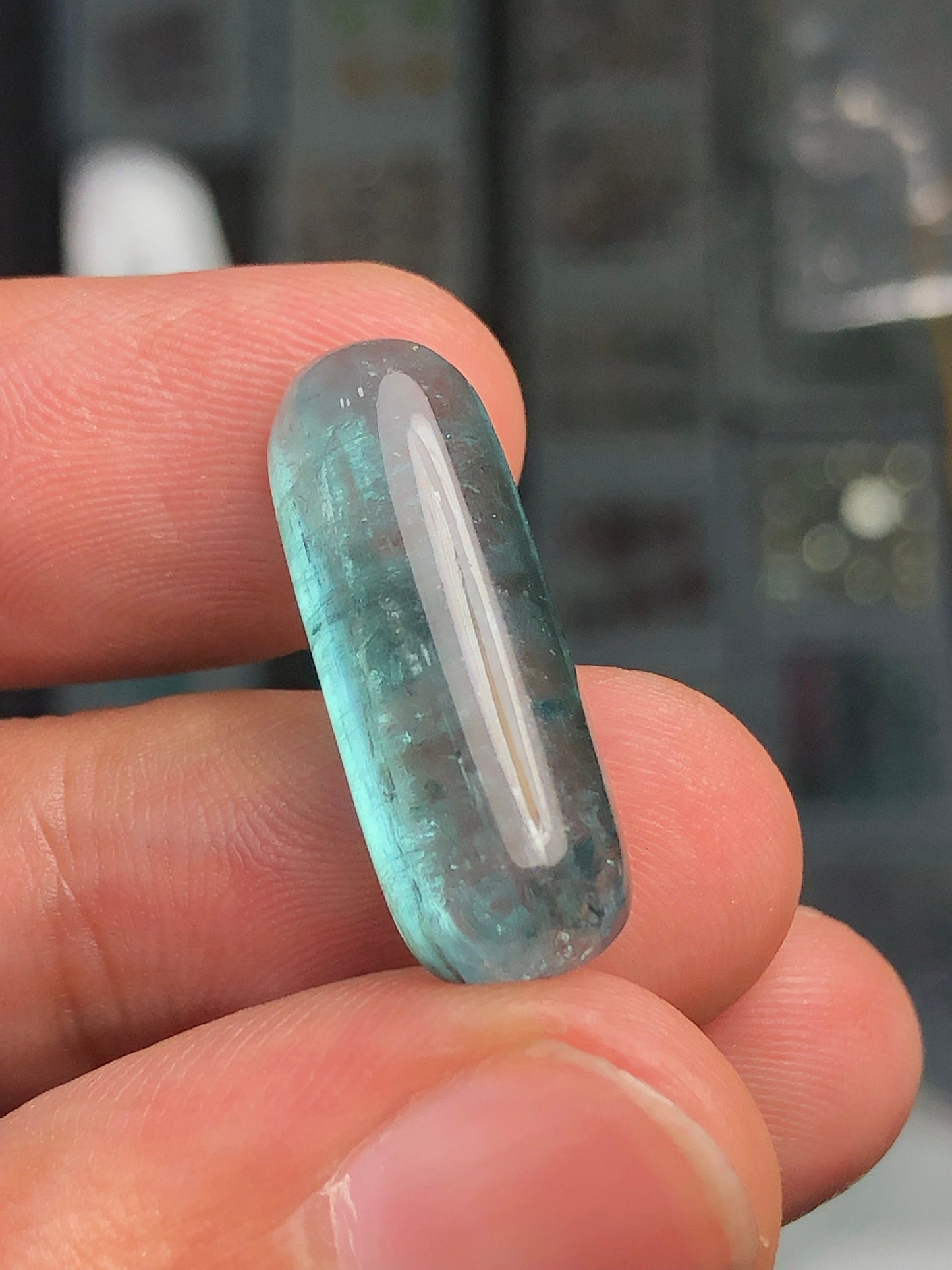 Blue tourmaline cabochon 14.60 carat