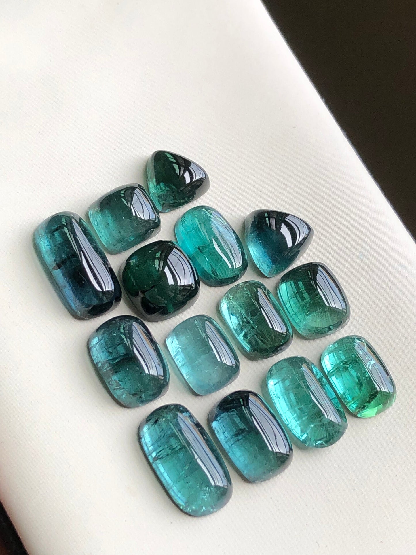 Natural blue tourmaline cabochons lot 45.50 carats