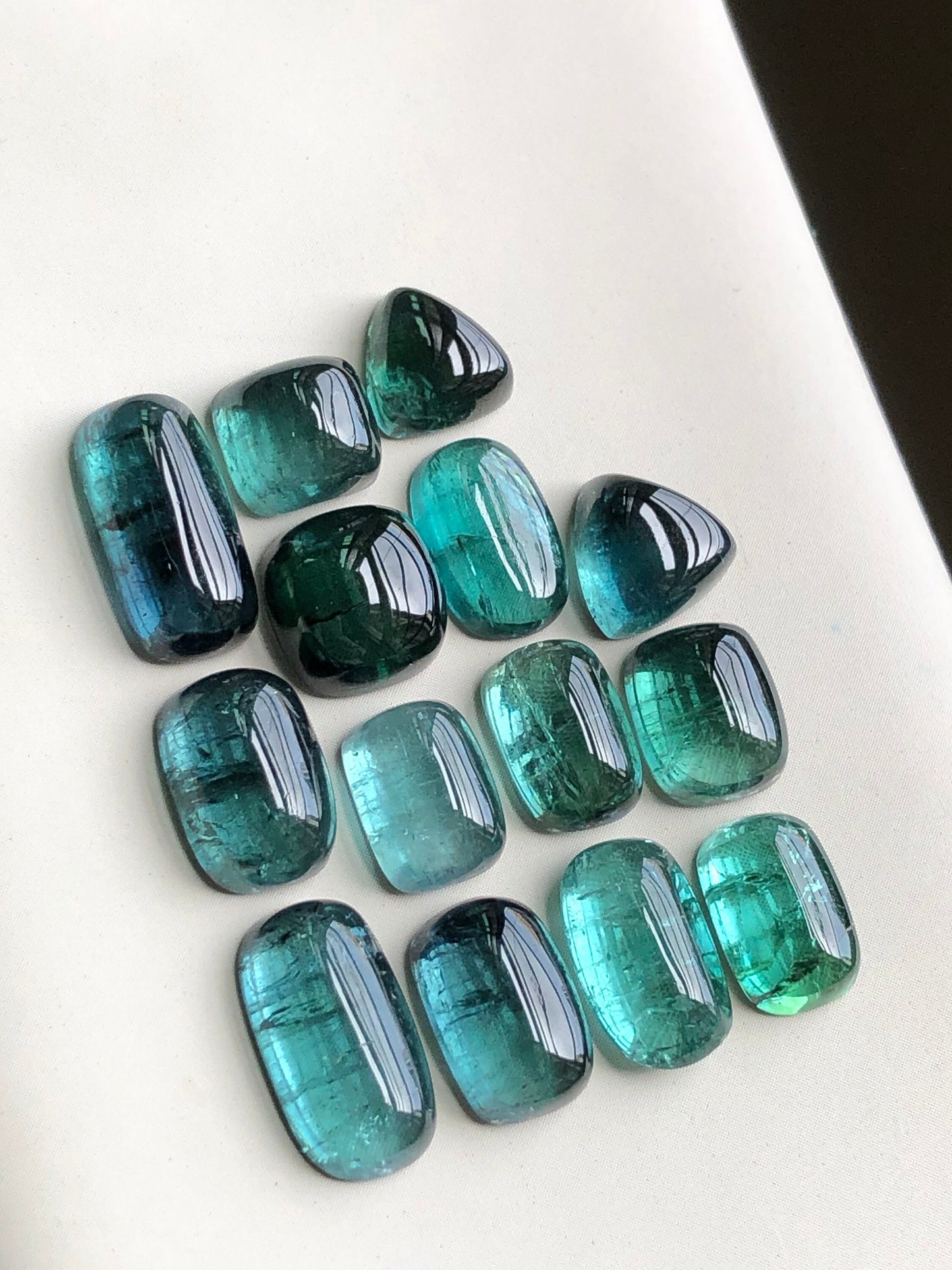 Natural blue tourmaline cabochons lot 45.50 carats