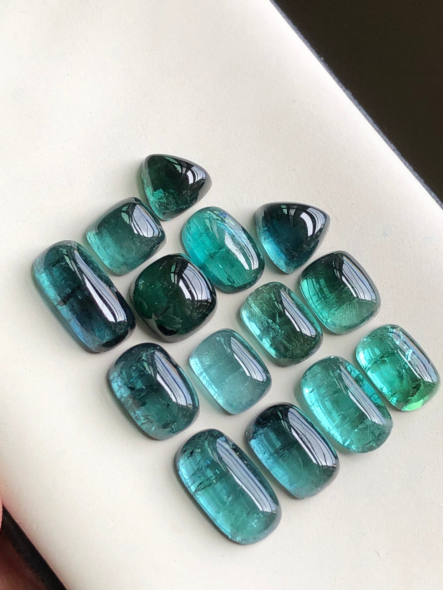 Natural blue tourmaline cabochons lot 45.50 carats