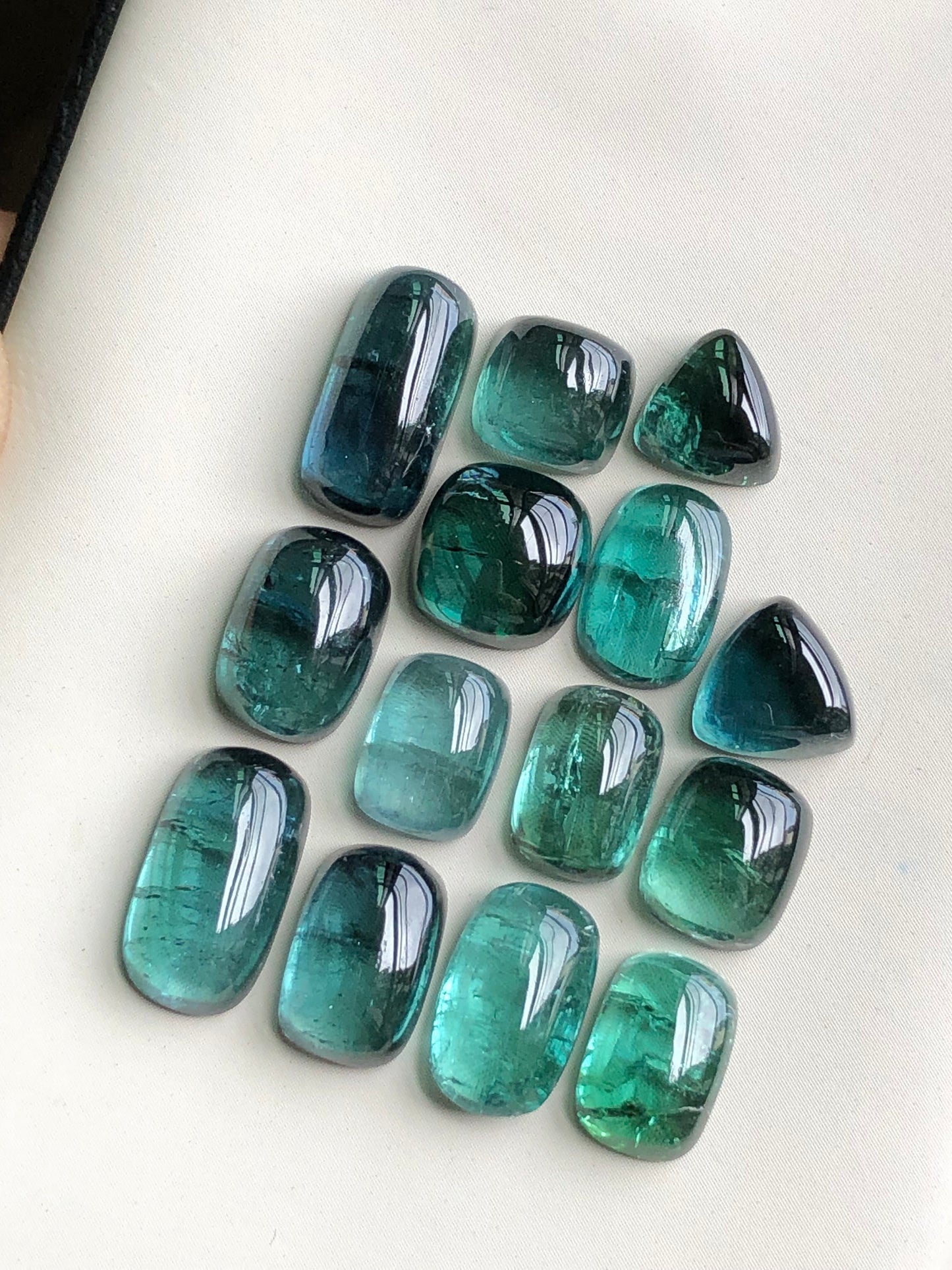 Natural blue tourmaline cabochons lot 45.50 carats