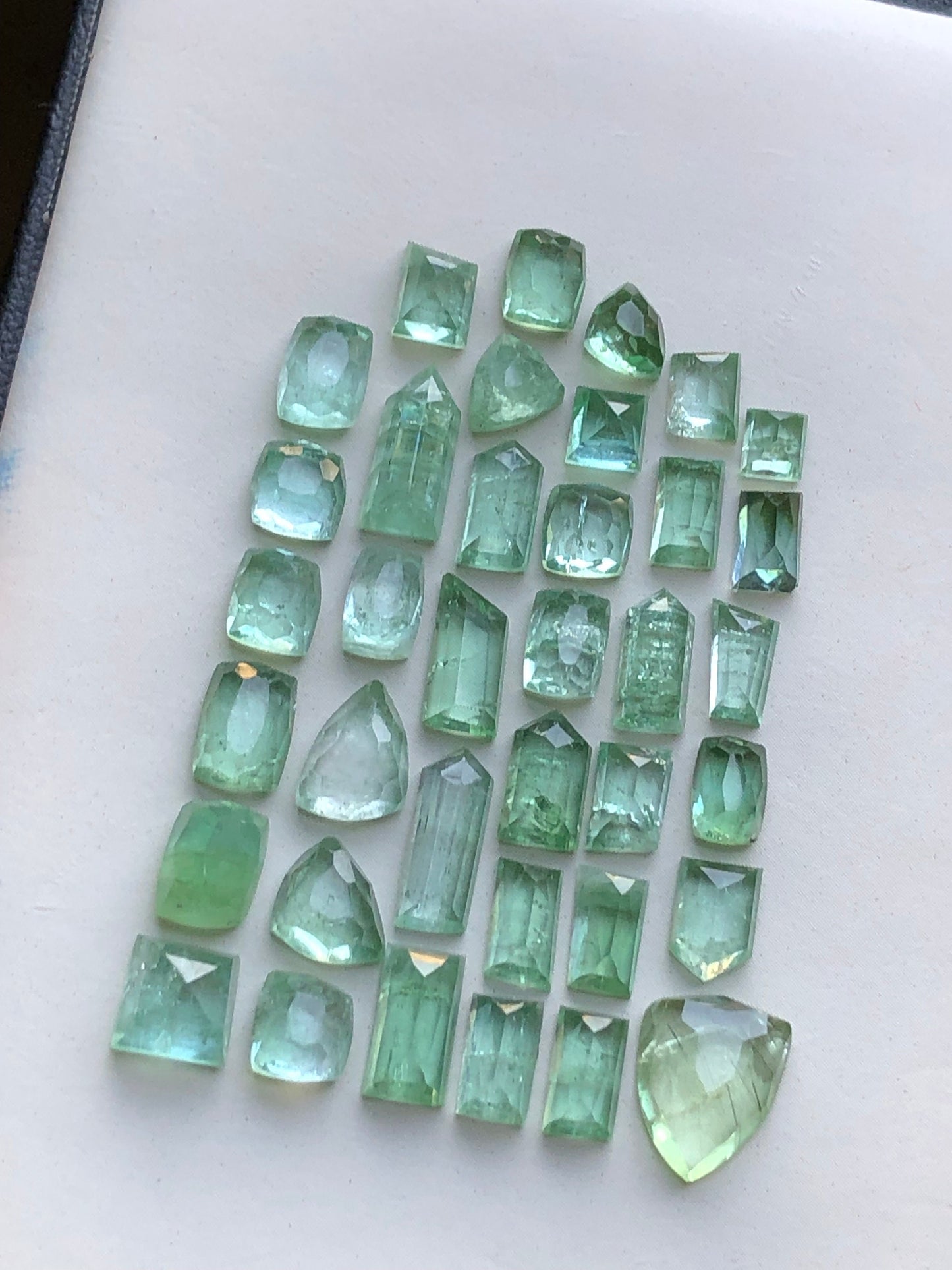 Mint green tourmaline rose cut lot 30.50 carats