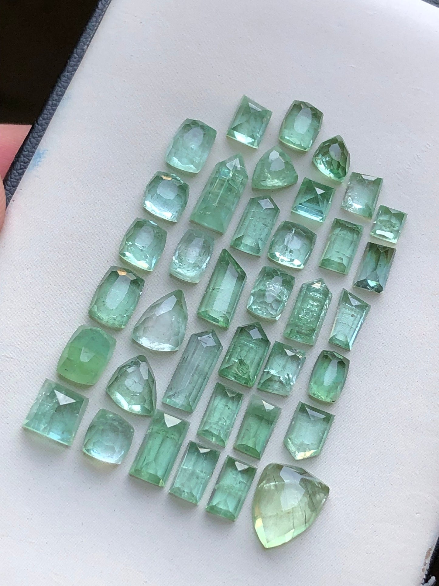 Mint green tourmaline rose cut lot 30.50 carats