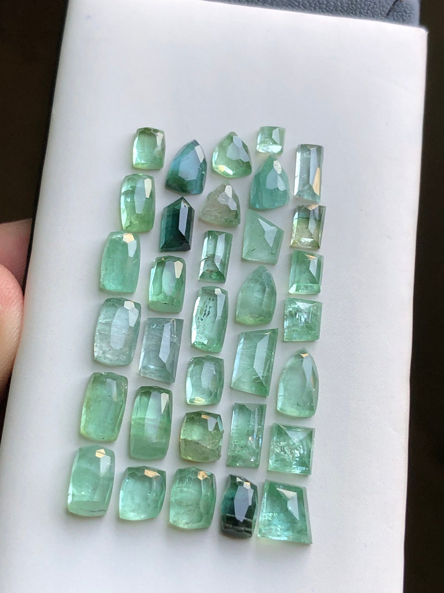 Green tourmaline rose cut lot 32.70 carats