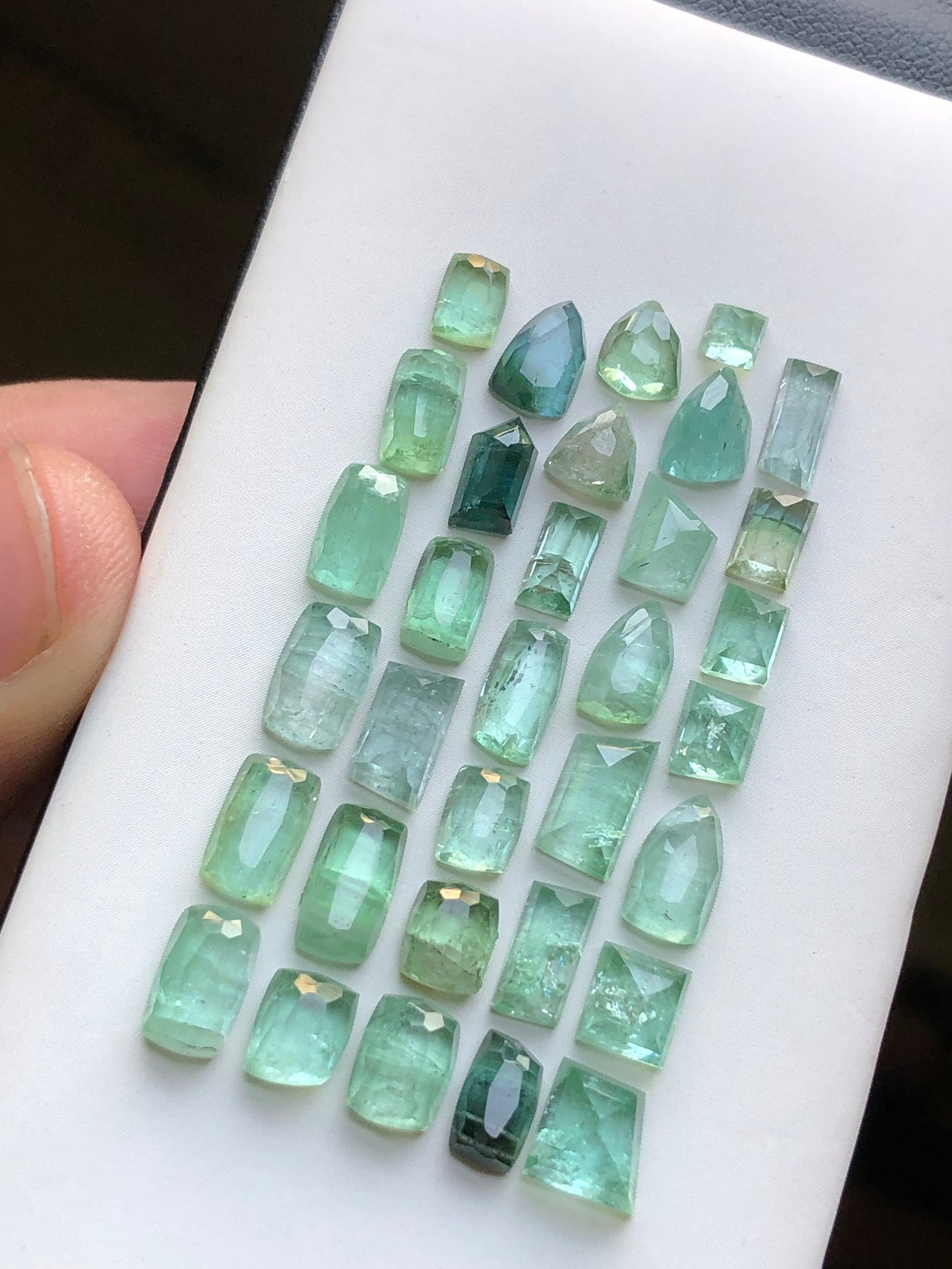 Green tourmaline rose cut lot 32.70 carats