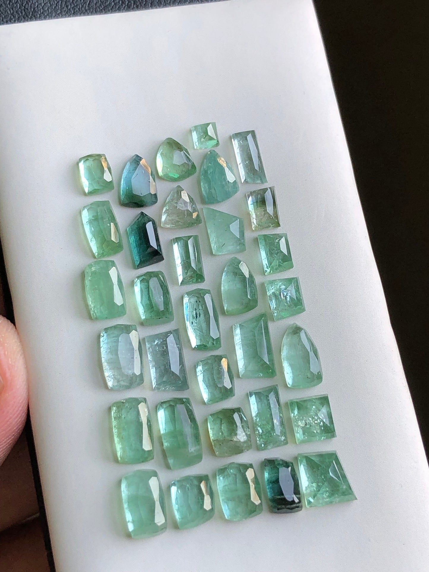 Green tourmaline rose cut lot 32.70 carats