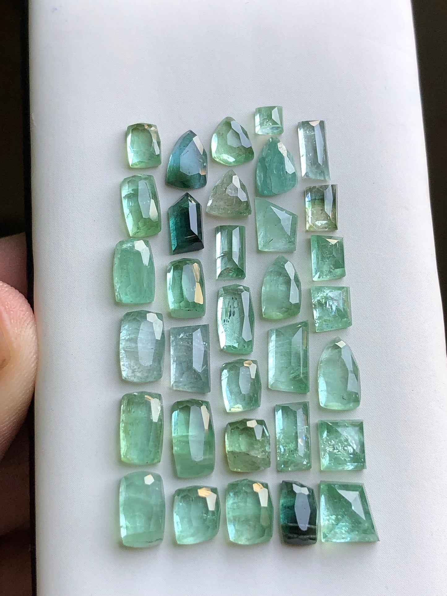 Green tourmaline rose cut lot 32.70 carats