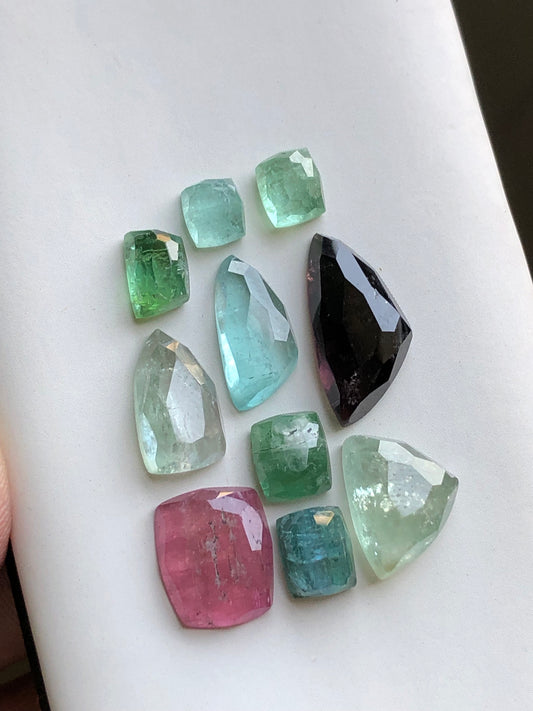 Multi tourmaline rose cut lot 26 carats