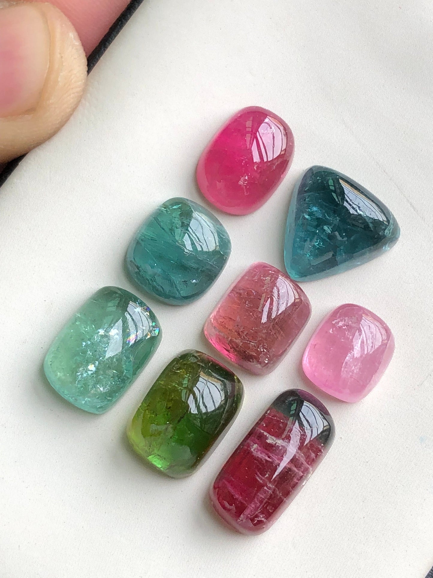 Natural mix tourmaline cabochons lot 50 carats