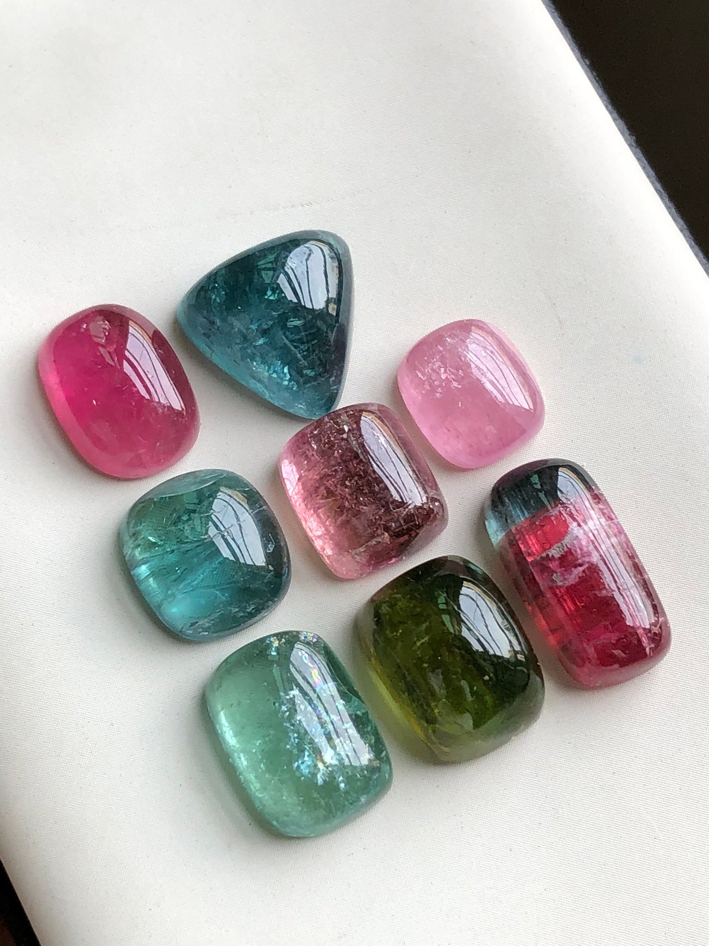 Natural mix tourmaline cabochons lot 50 carats