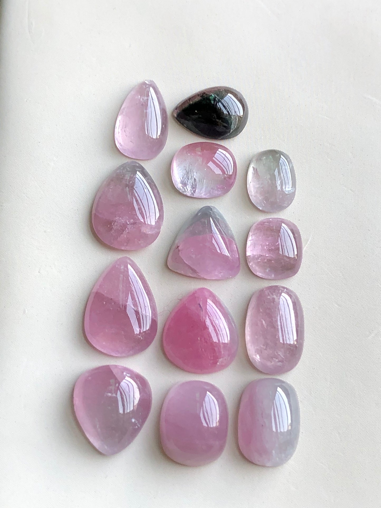 Natural pink tourmaline cabochons lot 38 carats