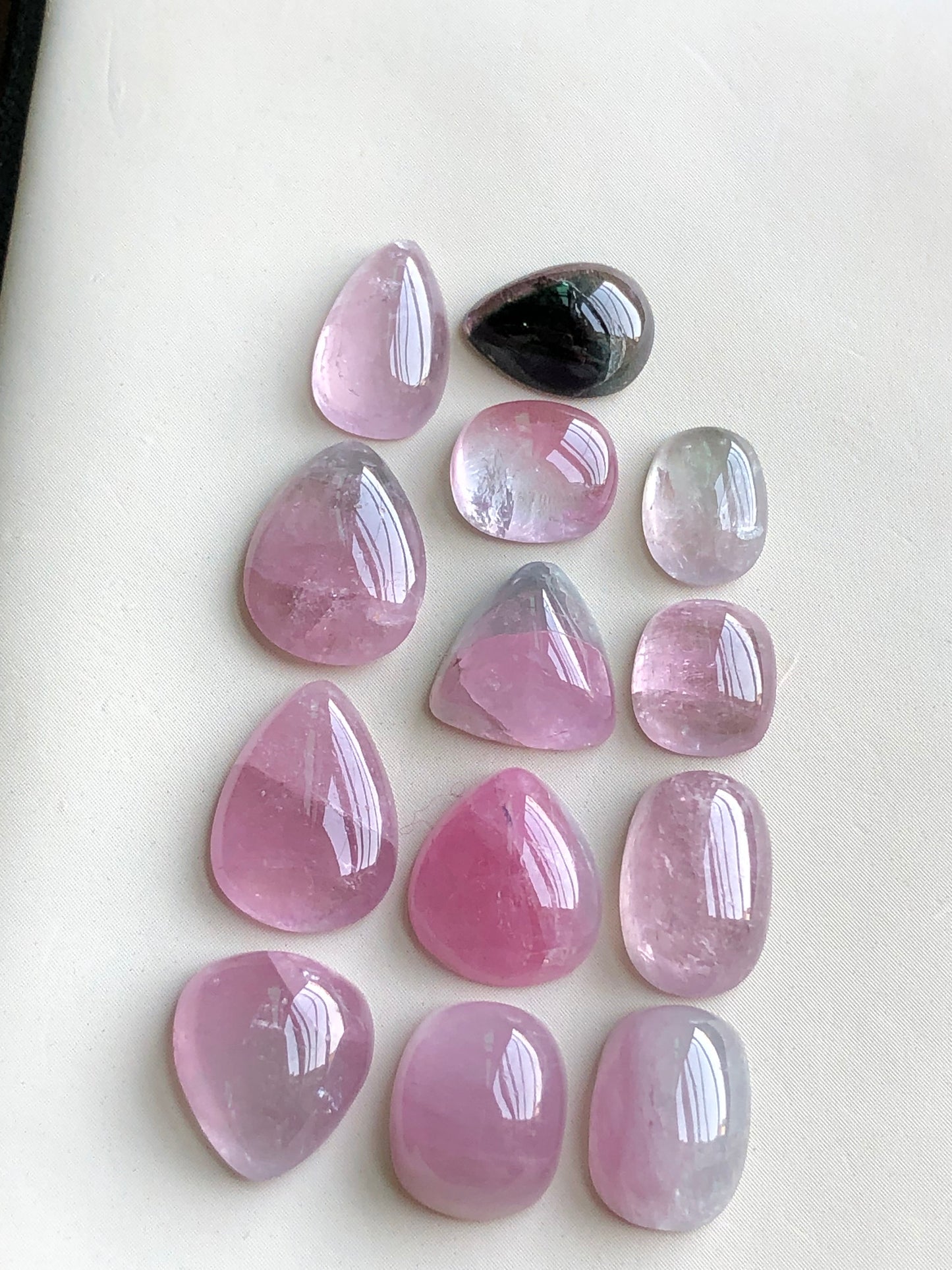 Natural pink tourmaline cabochons lot 38 carats