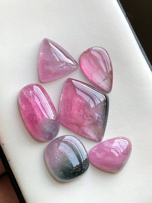 Natural pink tourmaline cabochons lot 62.70 carats