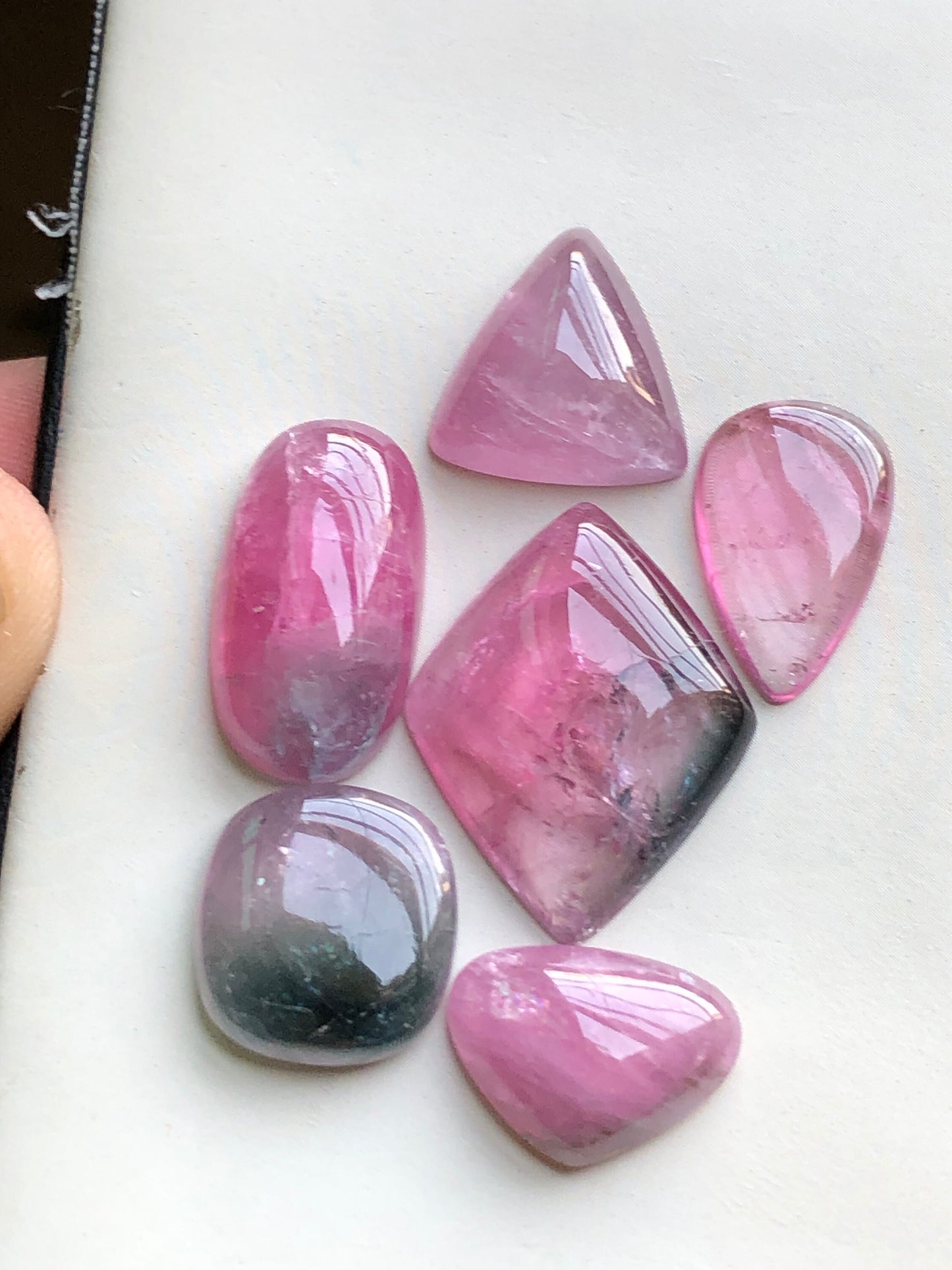 Natural pink tourmaline cabochons lot 62.70 carats