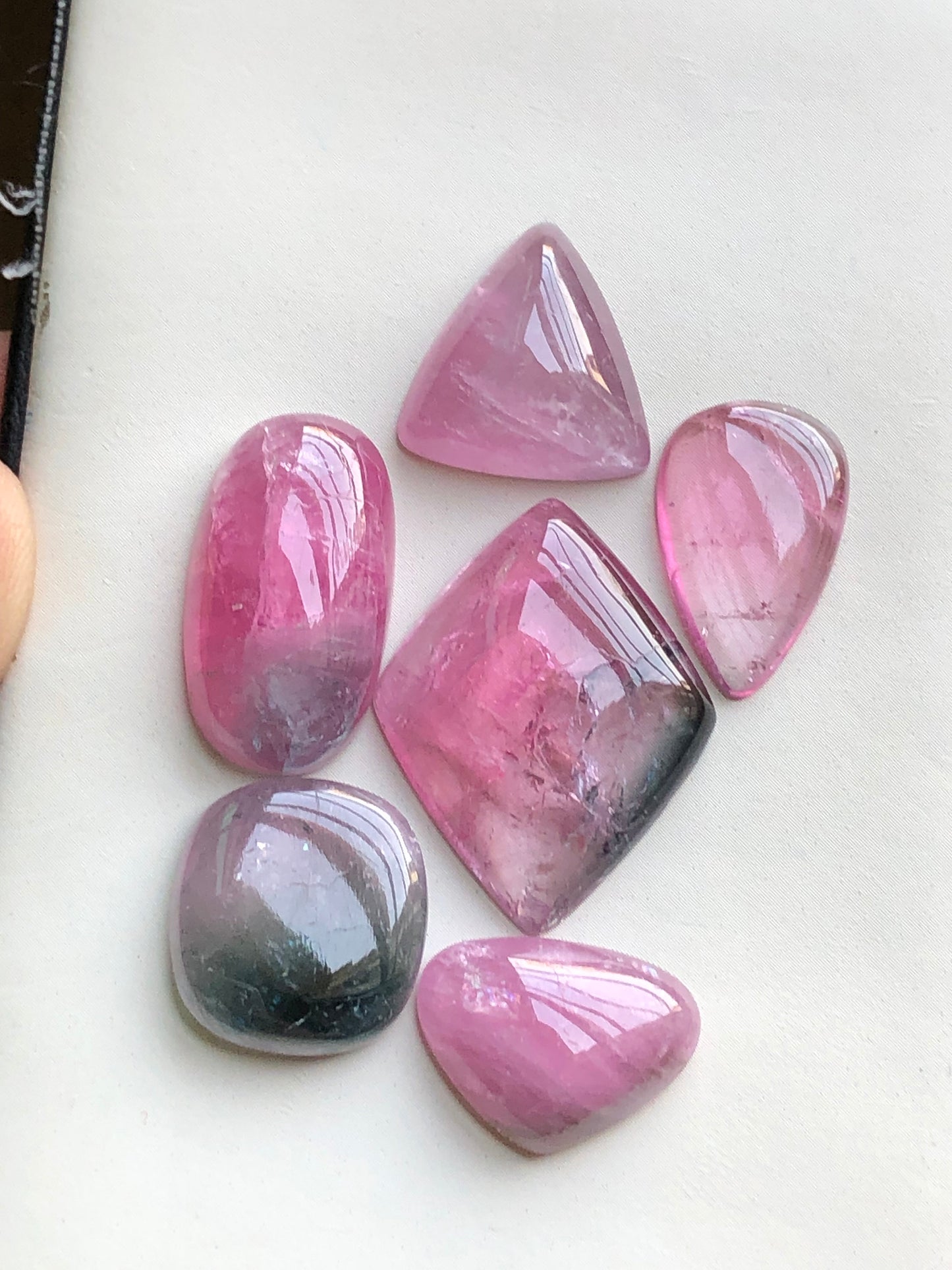 Natural pink tourmaline cabochons lot 62.70 carats