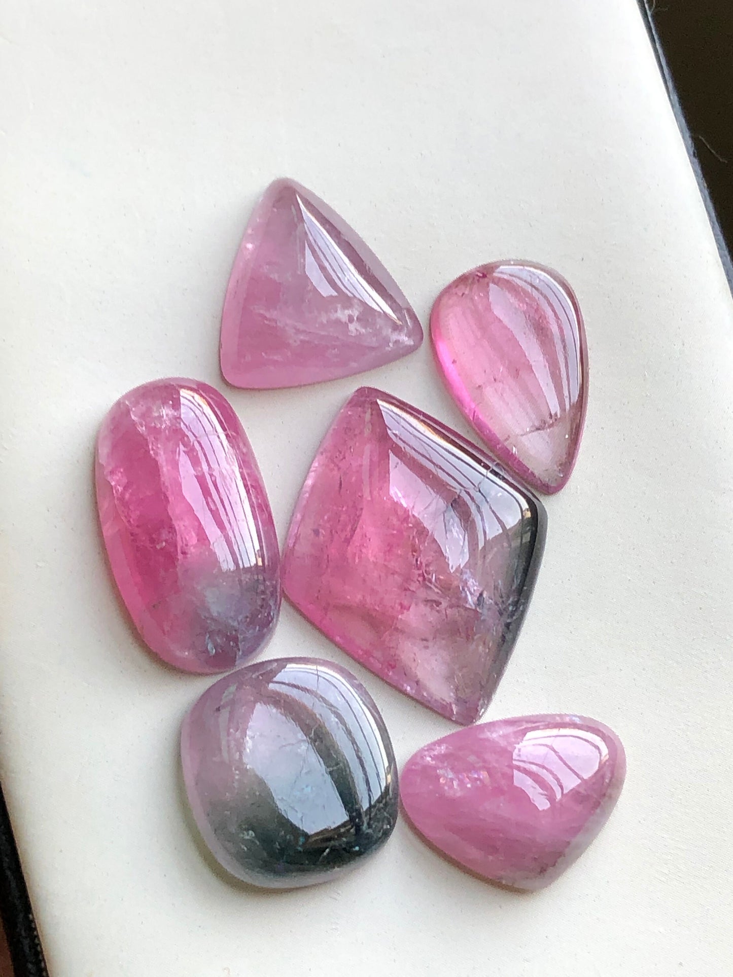 Natural pink tourmaline cabochons lot 62.70 carats