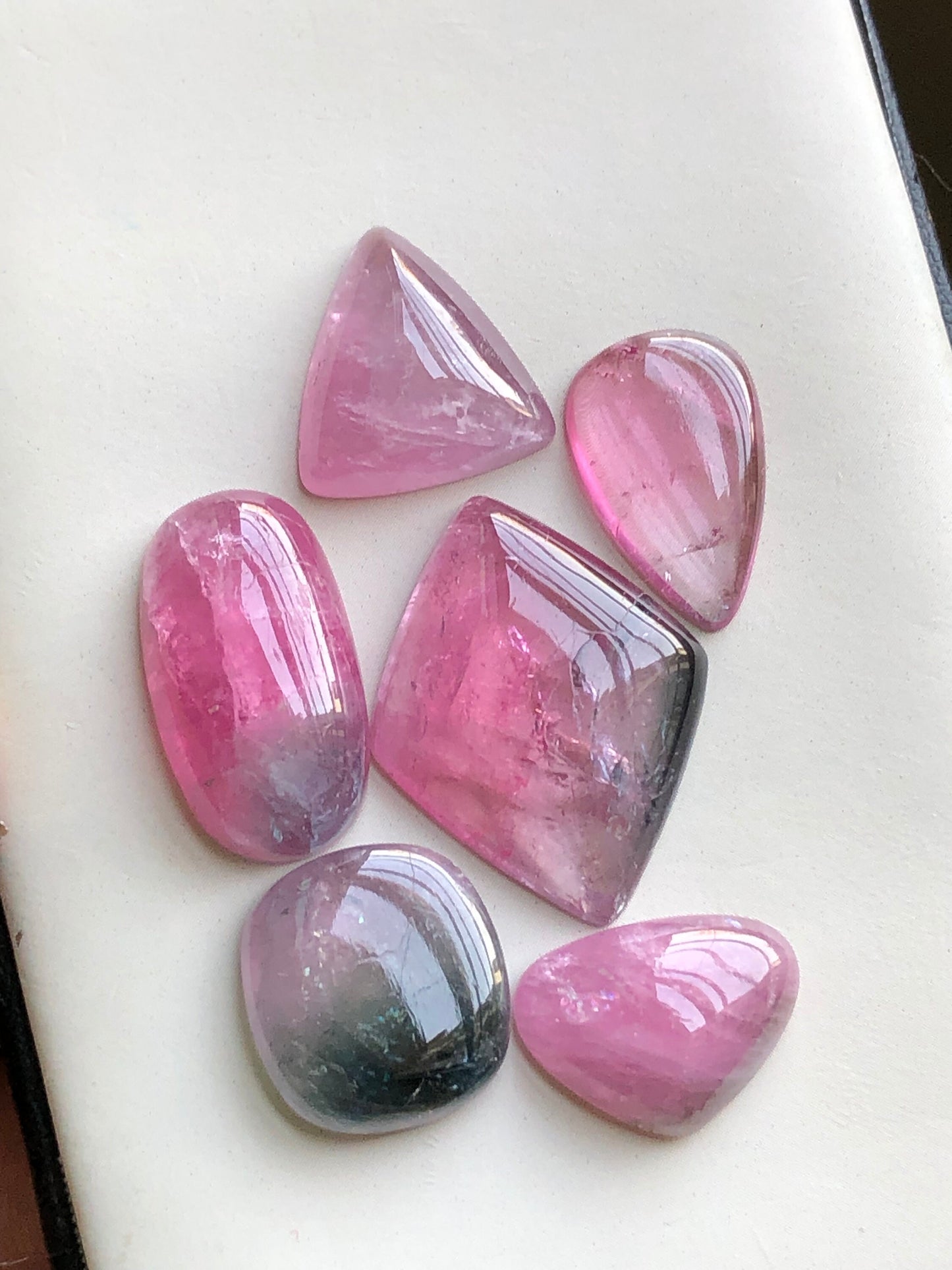 Natural pink tourmaline cabochons lot 62.70 carats