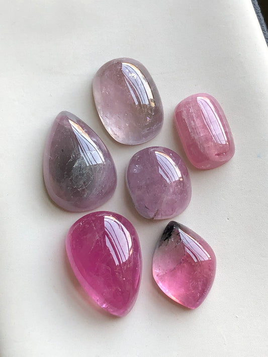 Natural pink tourmaline cabochons lot 37.30 carats