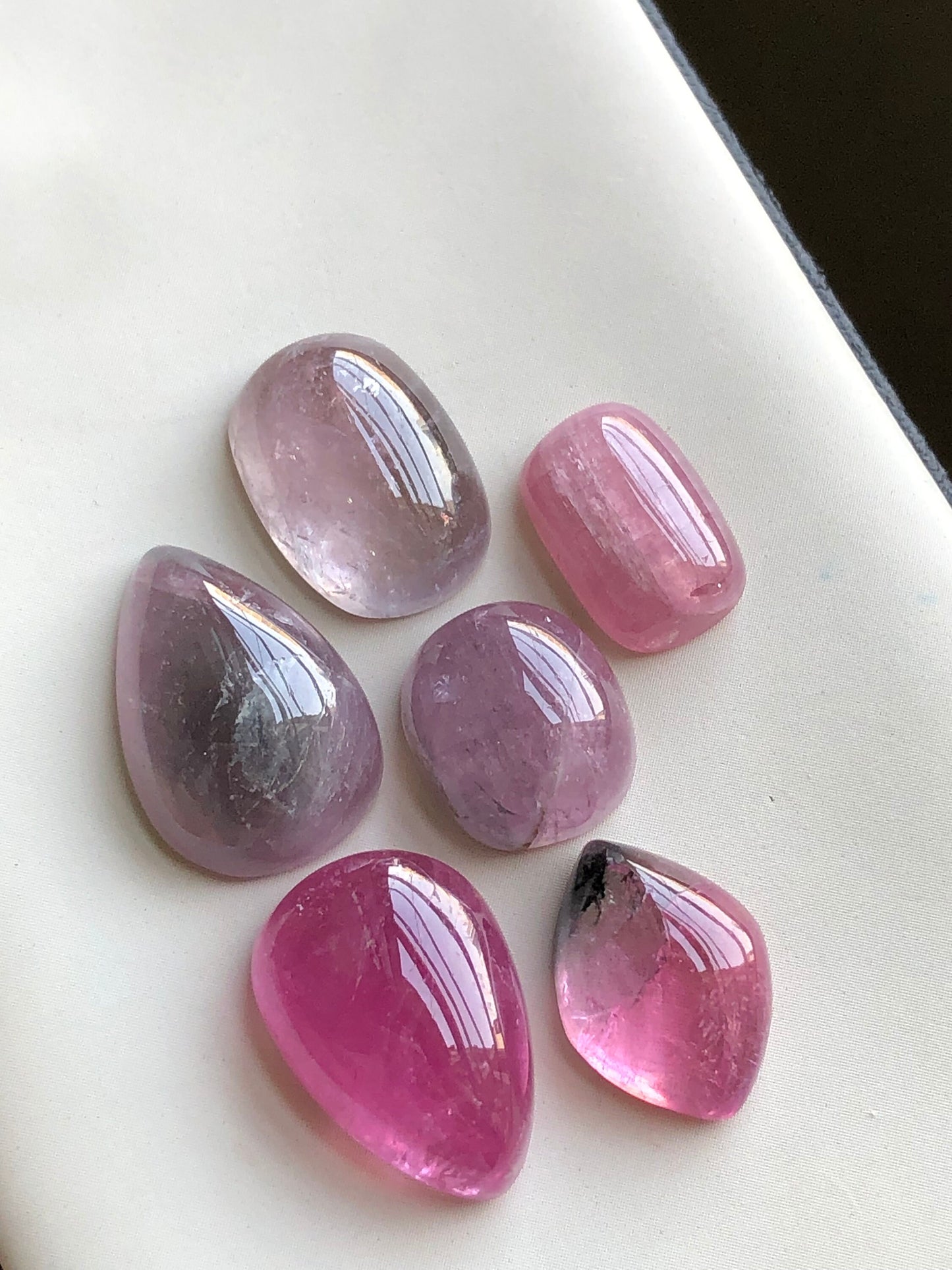 Natural pink tourmaline cabochons lot 37.30 carats