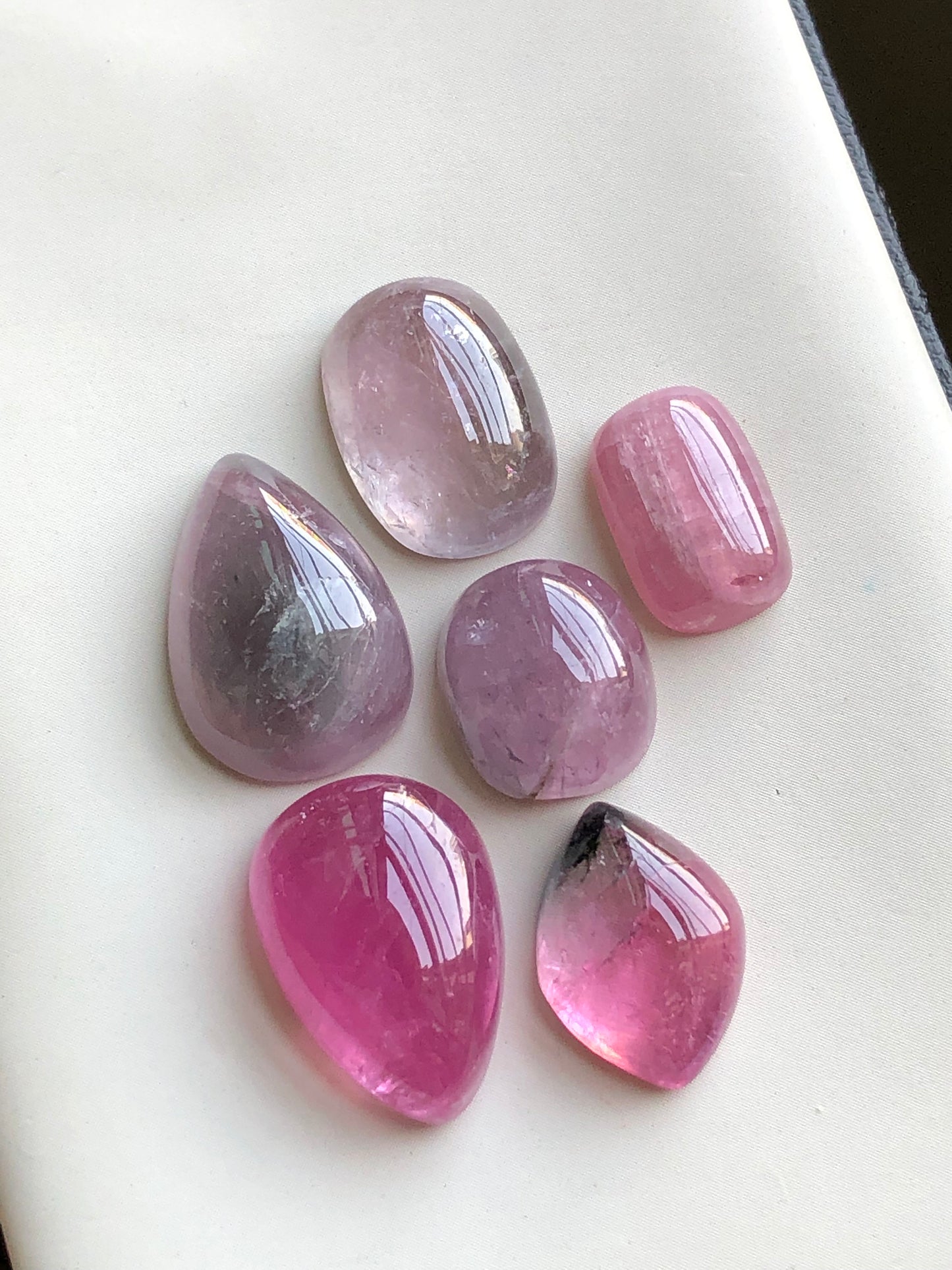 Natural pink tourmaline cabochons lot 37.30 carats