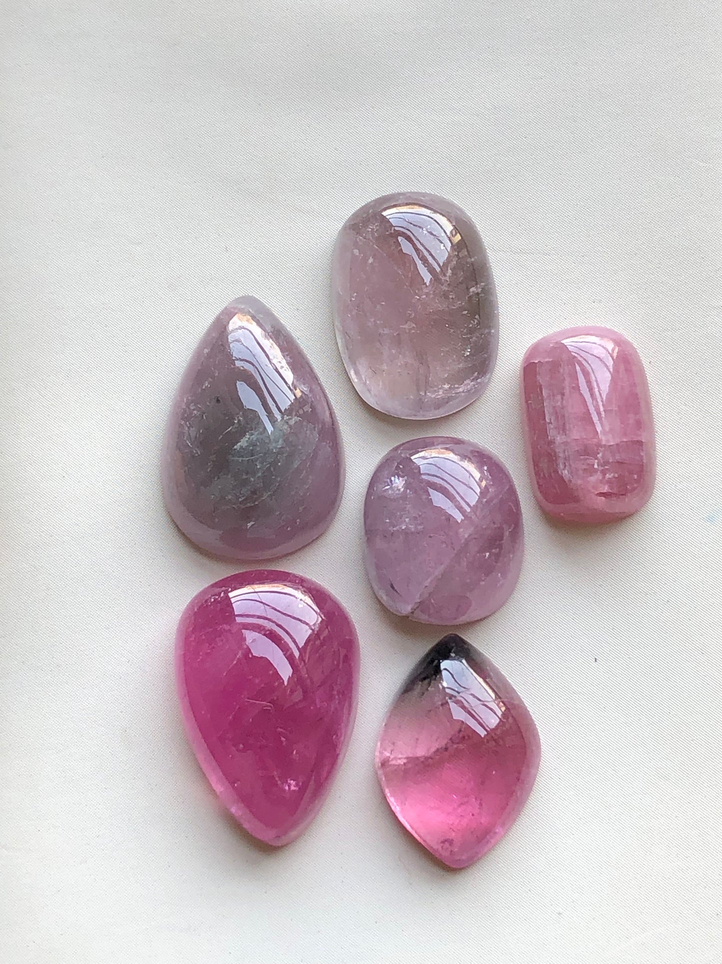 Natural pink tourmaline cabochons lot 37.30 carats