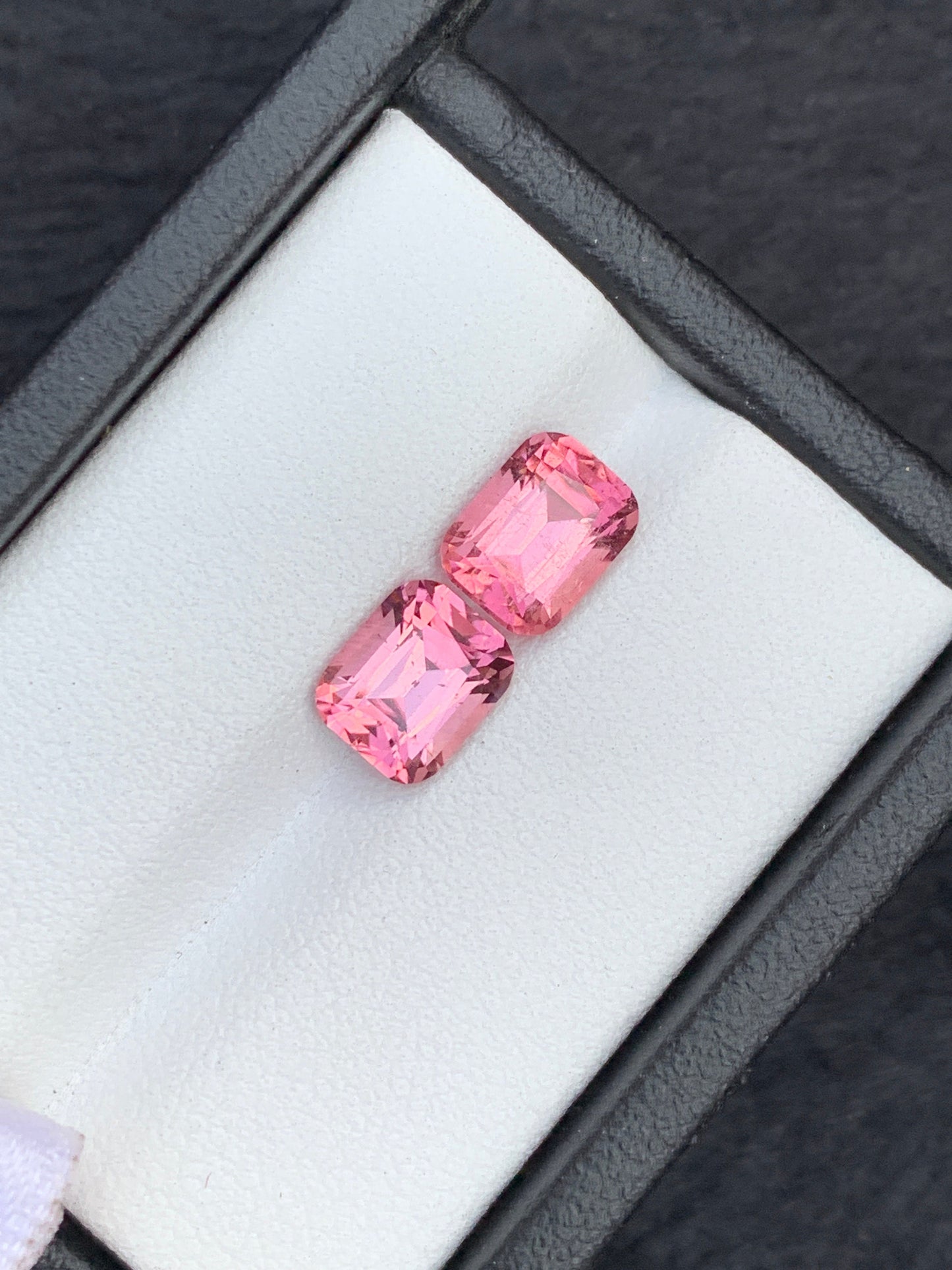 Vivid pink tourmaline pair 3.60 carats natural