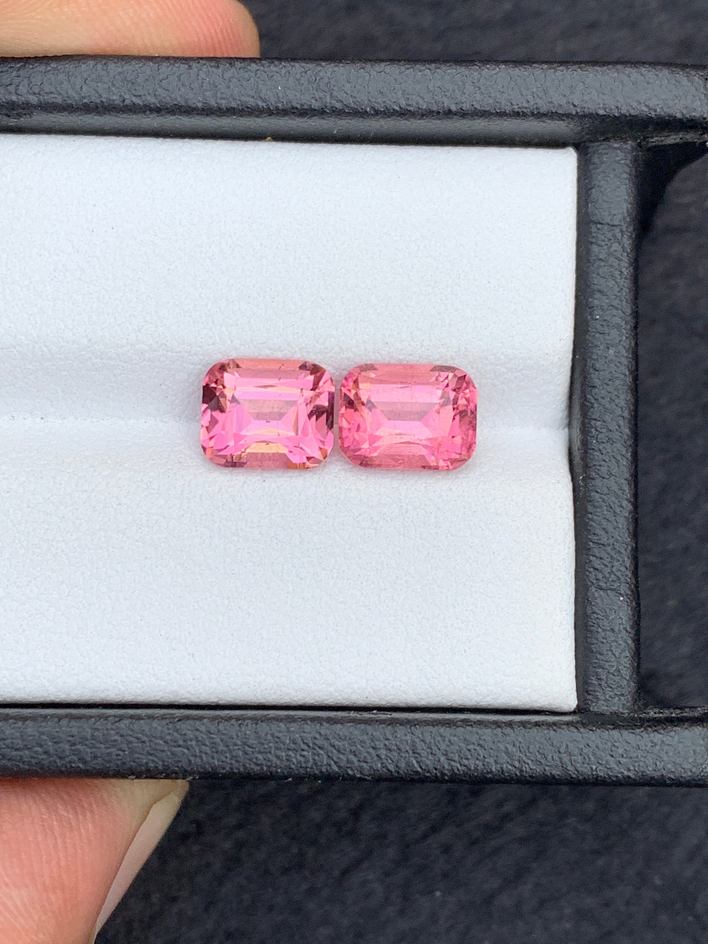 Vivid pink tourmaline pair 3.60 carats natural