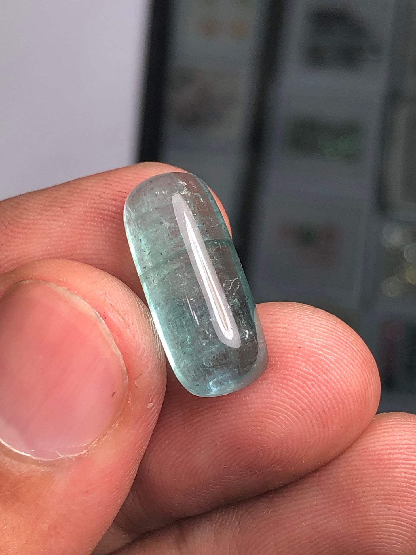 Blue tourmaline cabochon 11.20 carats