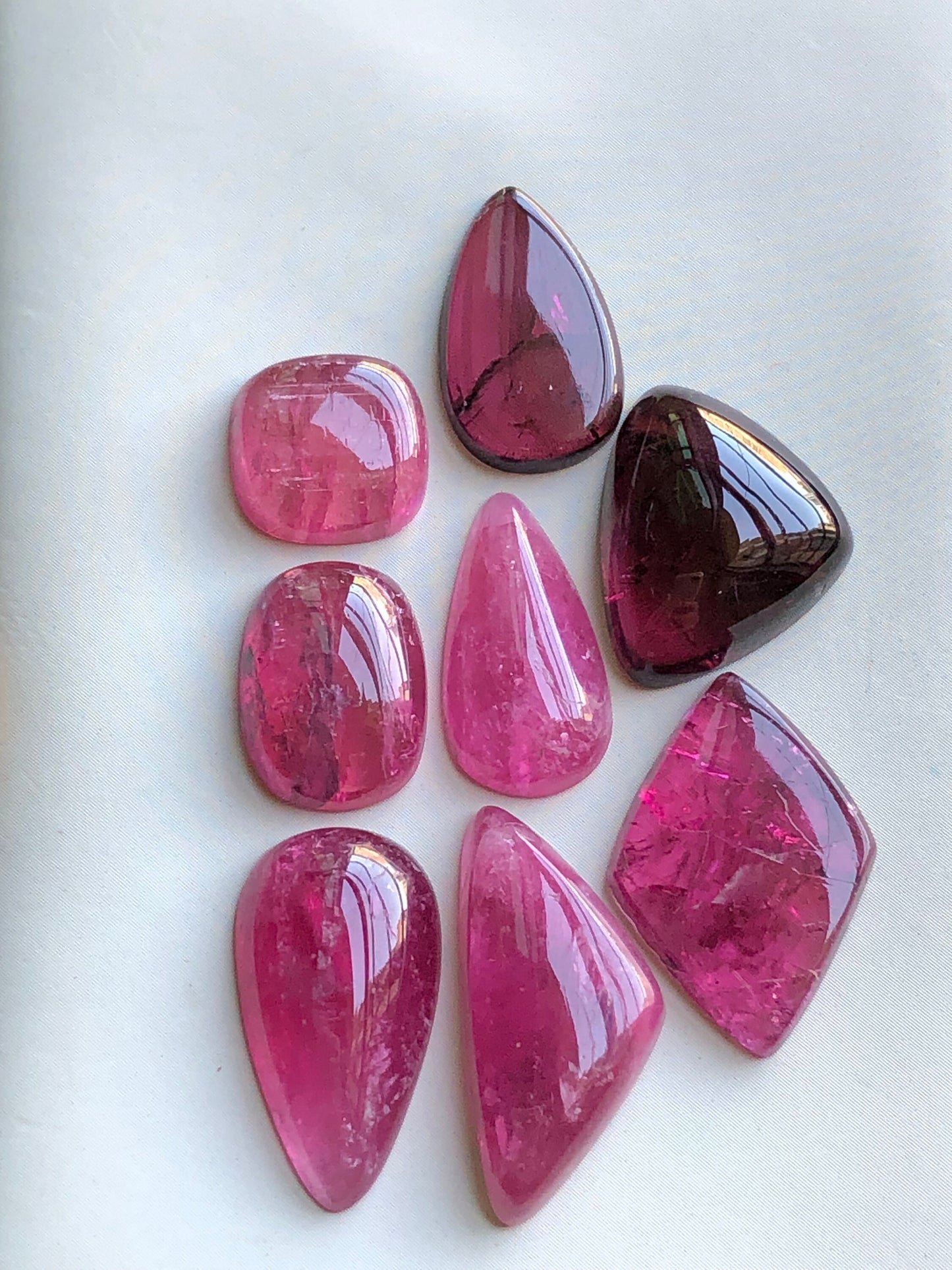 Natural pink tourmaline cabochons 54.70 carats