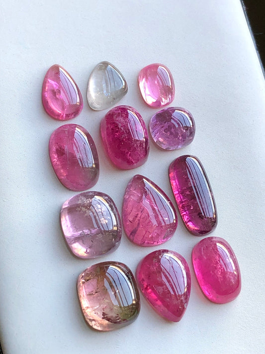 Natural pink tourmaline cabochons lot 47 carats