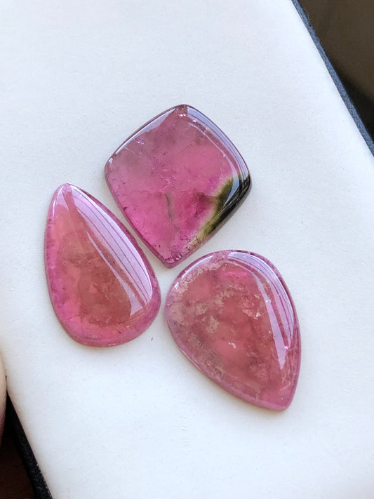 Natural pink tourmaline cabochons 34.50