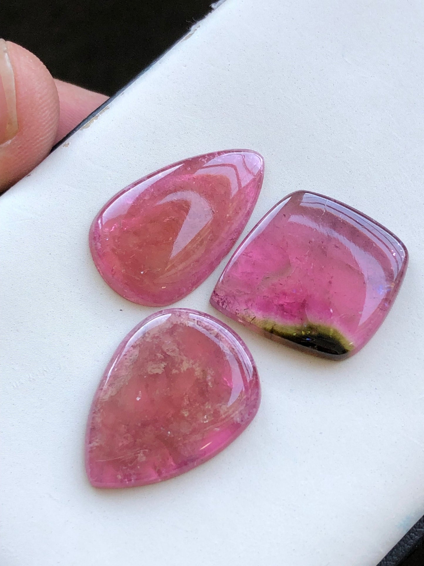 Natural pink tourmaline cabochons 34.50