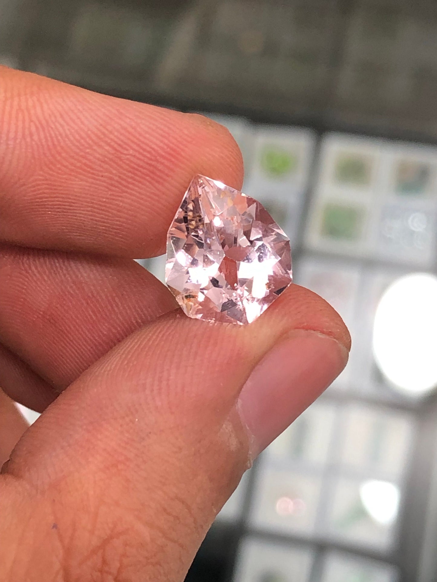 Fancy cut natural morganite 5 carat