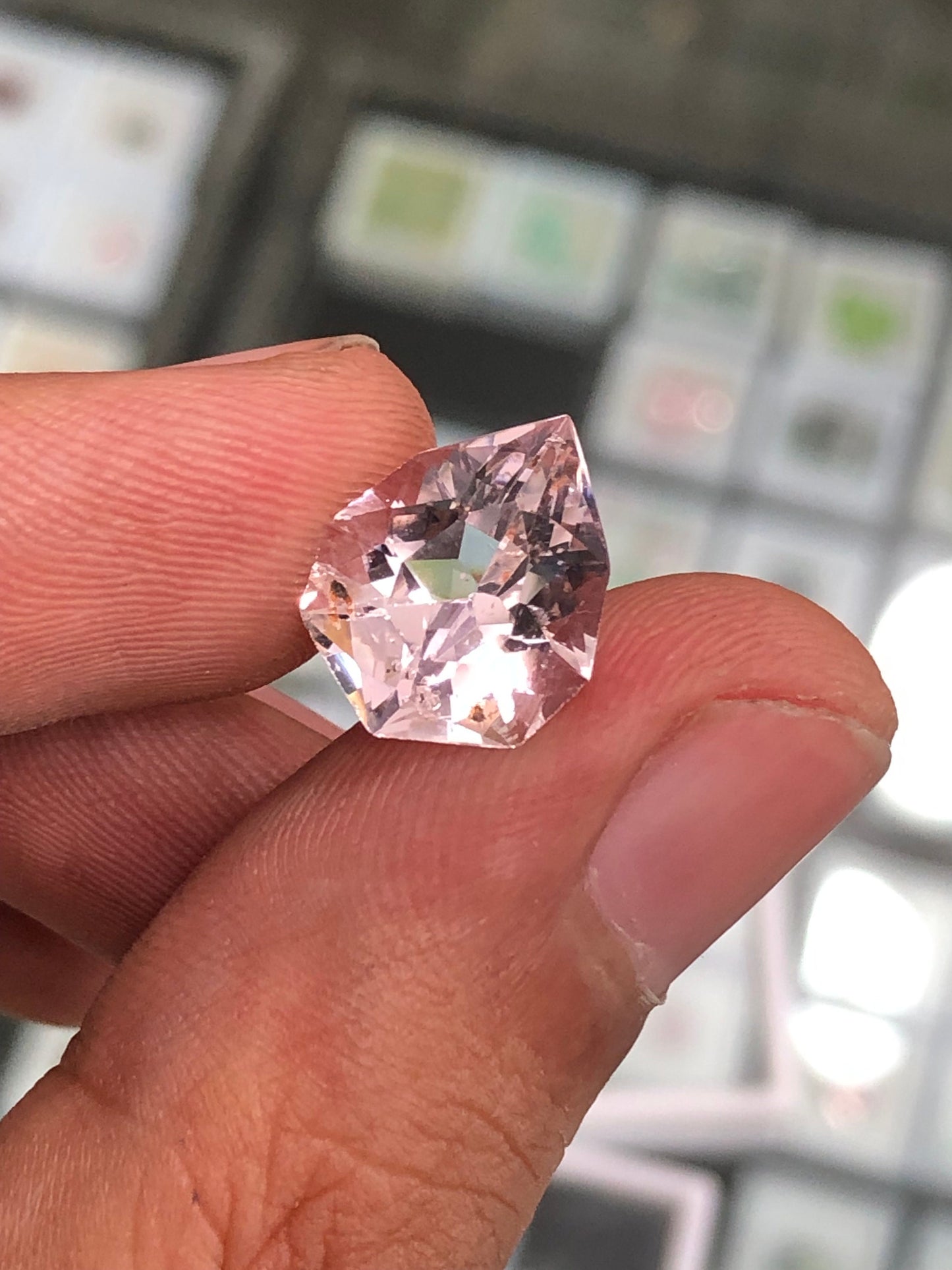 Fancy cut natural morganite 5 carat