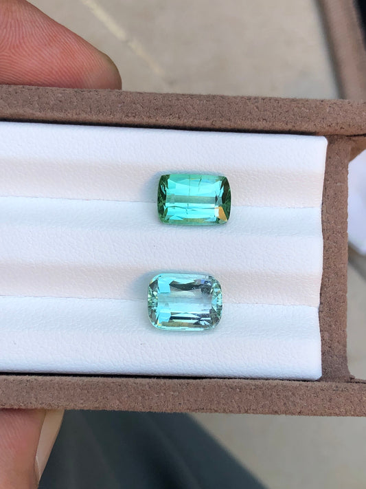 Green tourmalines 5.95 carats natural