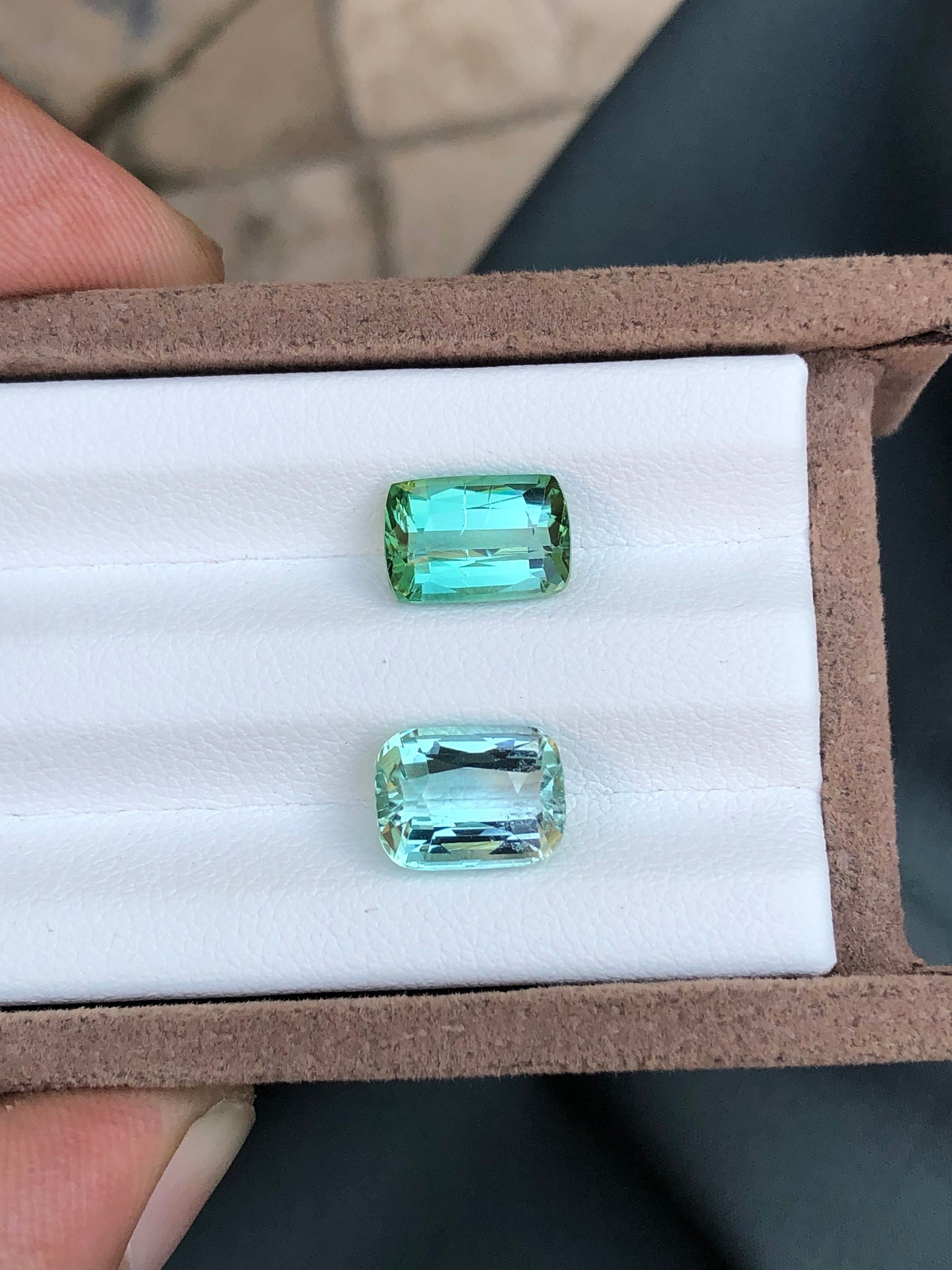 Green tourmalines 5.95 carats natural