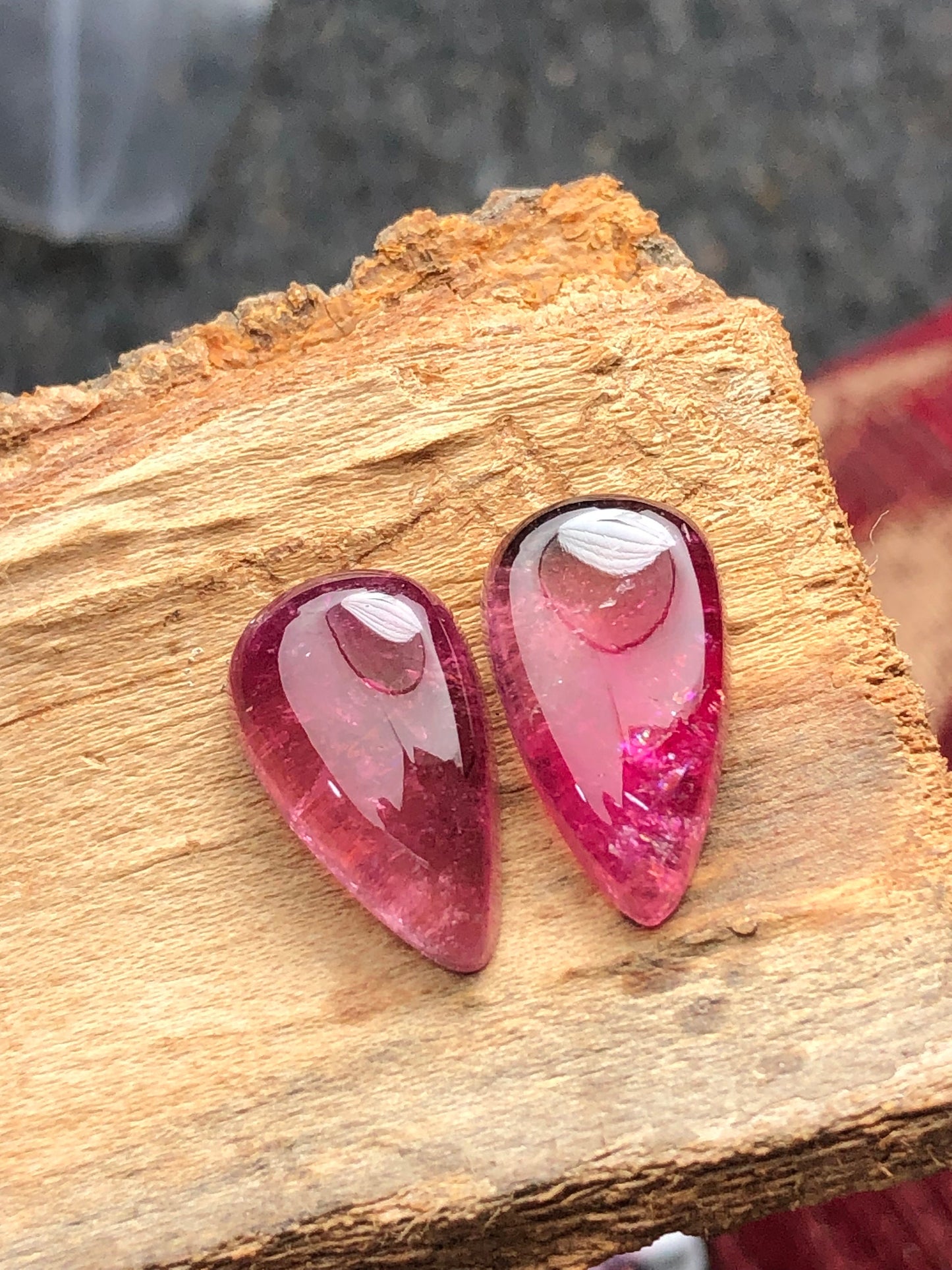 Natural tourmaline pair