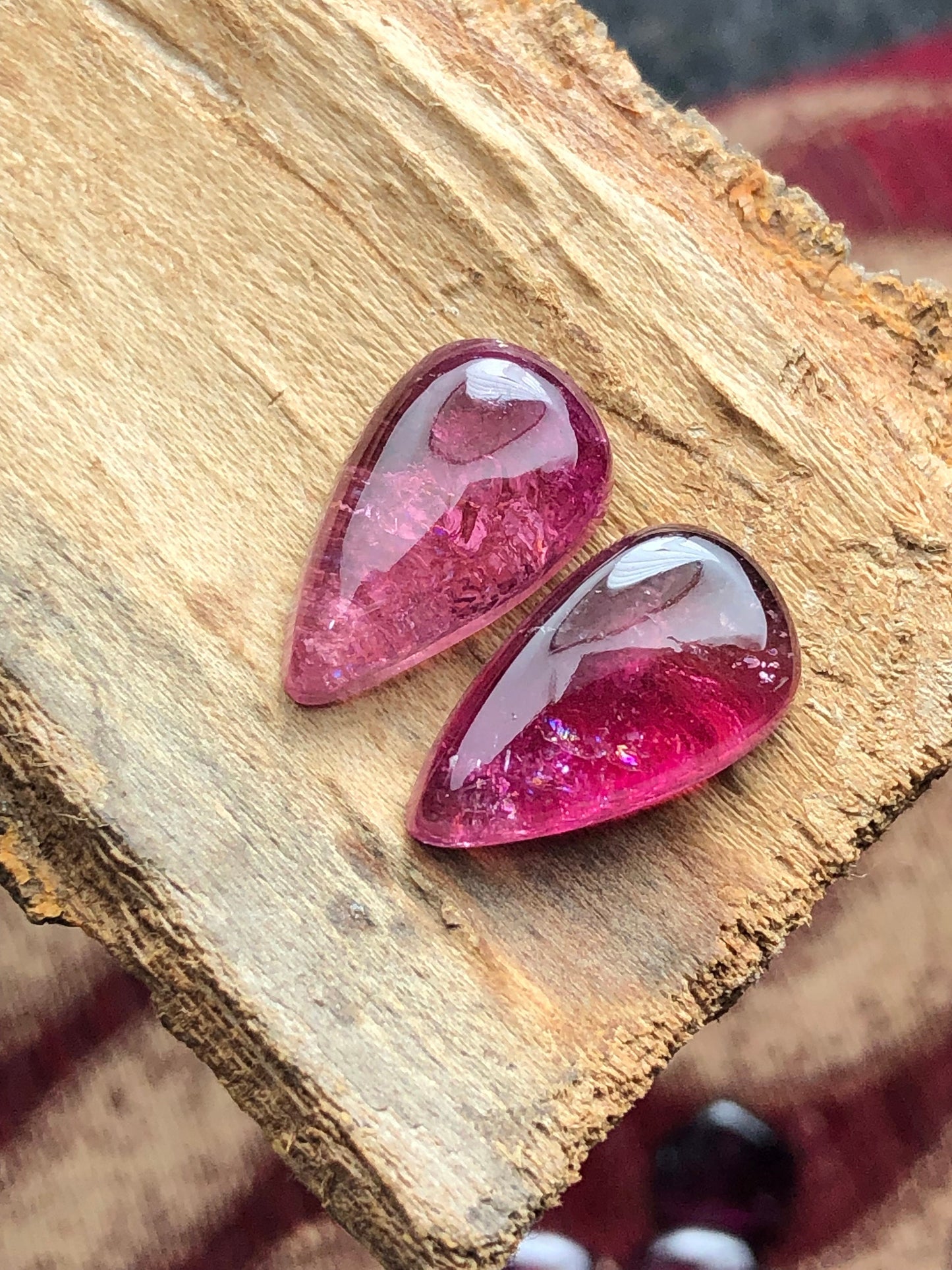 Natural tourmaline pair